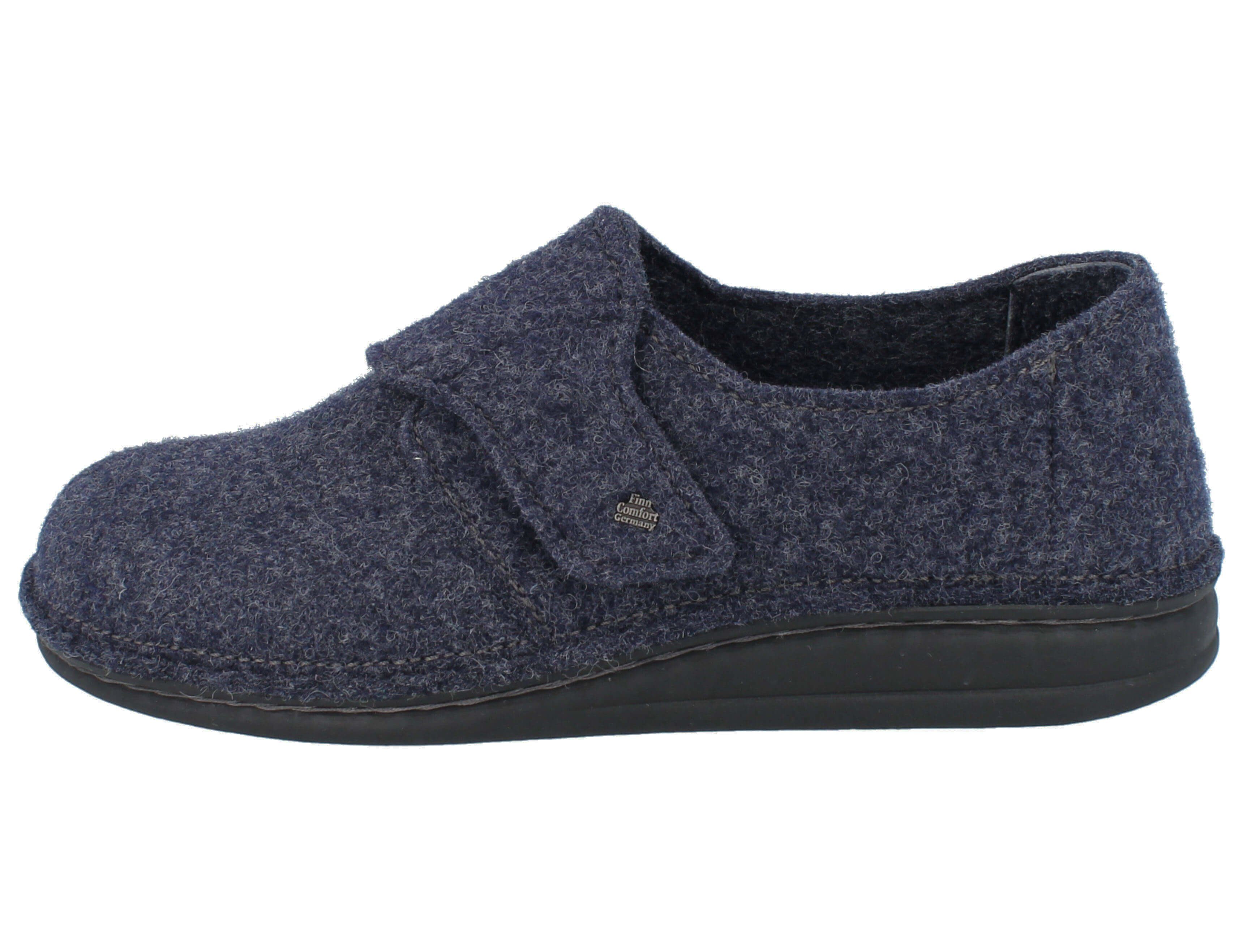 Finn Comfort FINN COMFORT Filzmoos Herren Hausschuhe blau Wollfilz - Größe: 46 Hausschuh Wechselfußbett