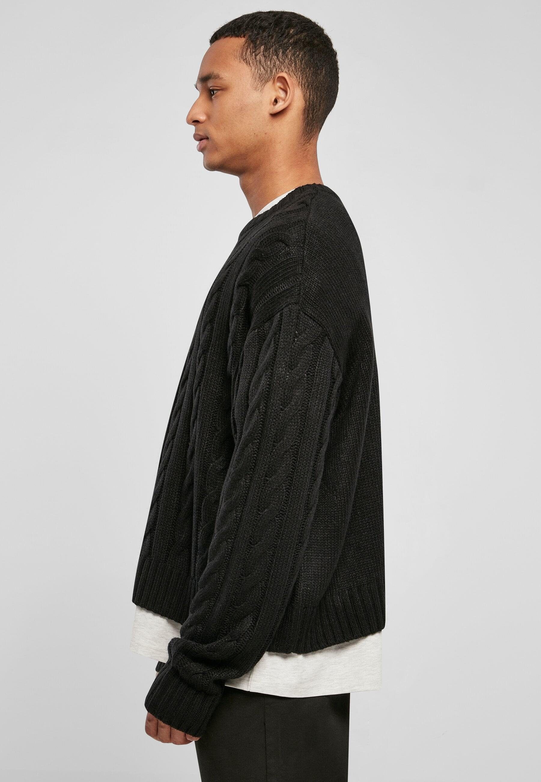 Boxy black Herren Strickpullover Sweater URBAN CLASSICS (1-tlg)