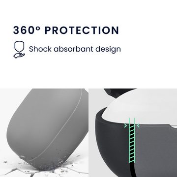 kwmobile Kopfhörer-Schutzhülle Hülle für Samsung Galaxy Buds FE Kopfhörer, Silikon Schutzhülle Etui Case Cover Schoner in Dunkelgrau