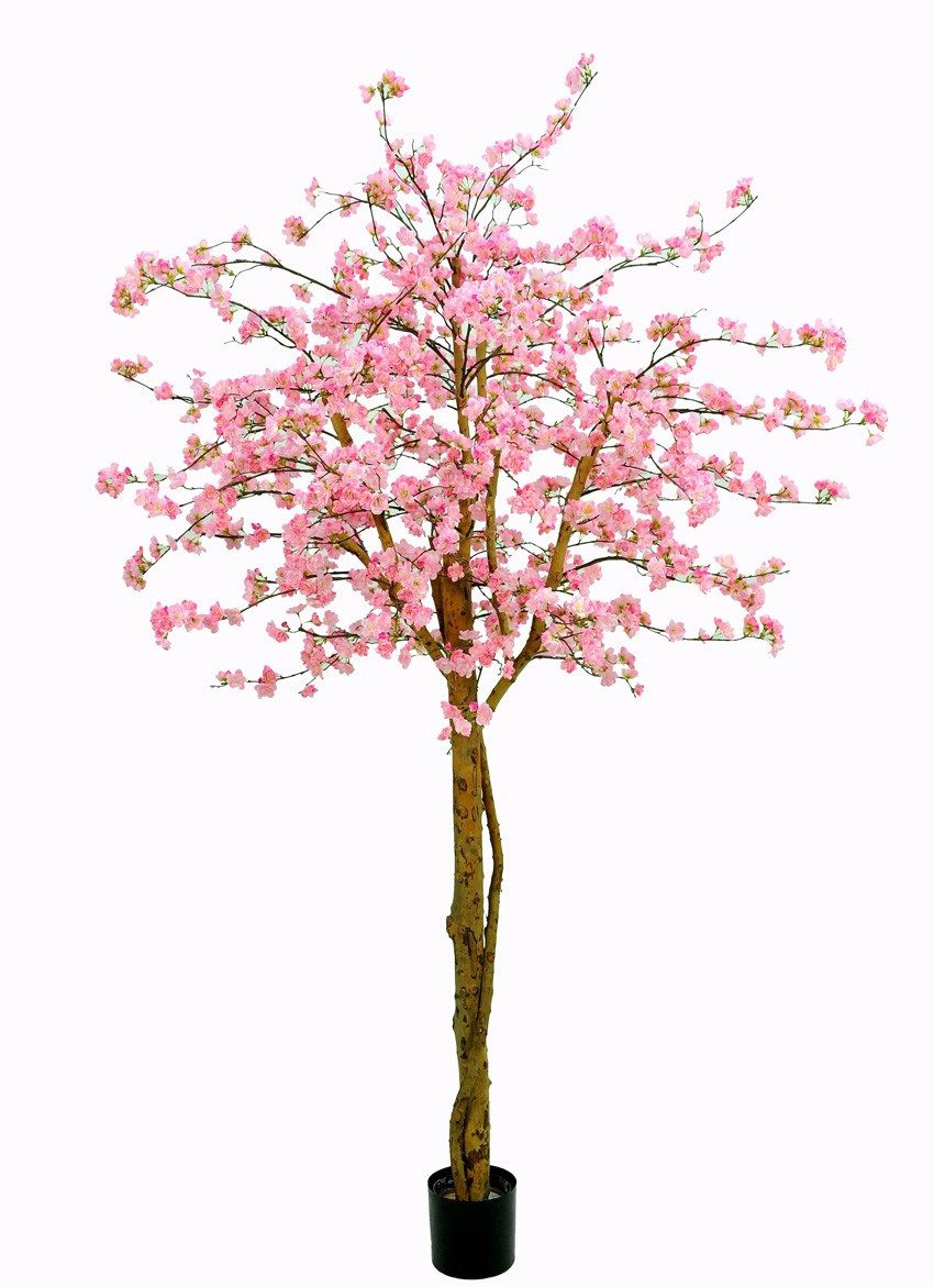 Kunstbaum Textil Japanische Blütenkirsche Tiffy, Echtstämme, Blüten, rosa, 240cm Zierkirsche, artplants, Höhe 240.0 cm
