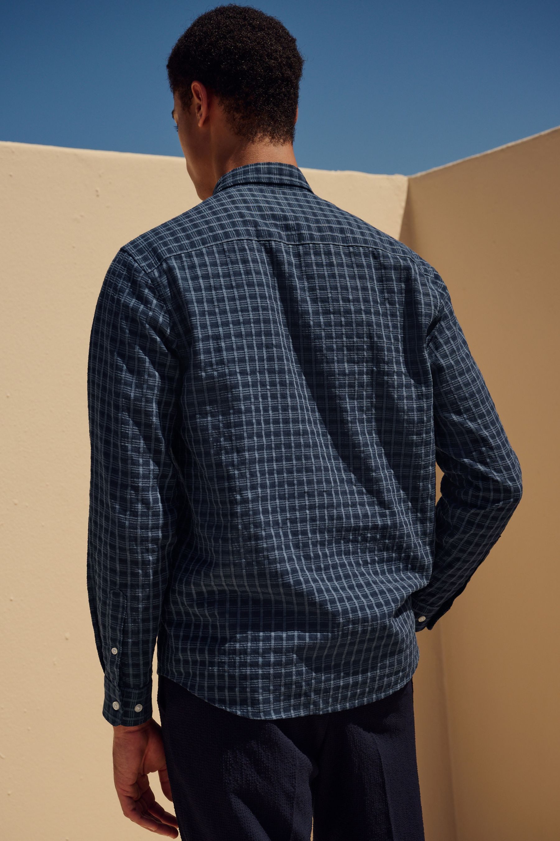 Next Langarmhemd Kariertes Langarmshirt aus 100 % günstig online kaufen