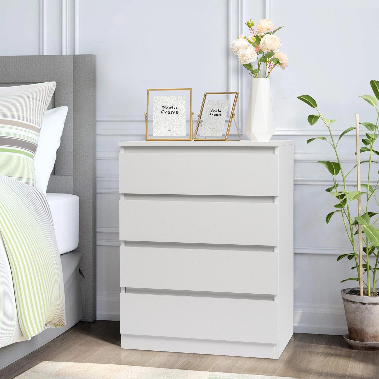 Agger Kommode Kommode mit 4 Schubladen, Komodenschrank, Schubladenschrank, für Schlafzimmer
