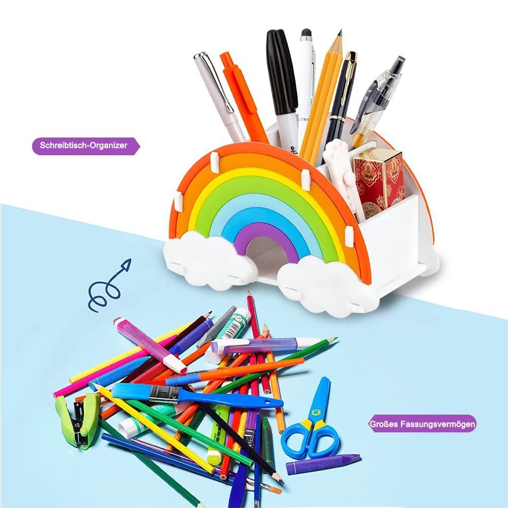 Stiftköcher GelldG Kinder Organizer Stifthalter, Schreibtischorganizer, Regenbogen