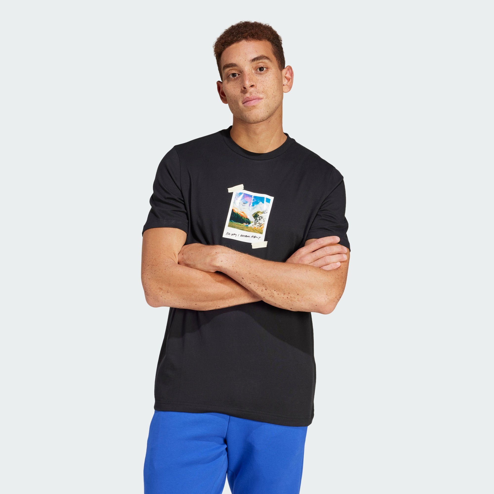 adidas Sportswear T-Shirt ALL DAY T-SHIRT GRAPHIC ABOUT... Black I DREAM