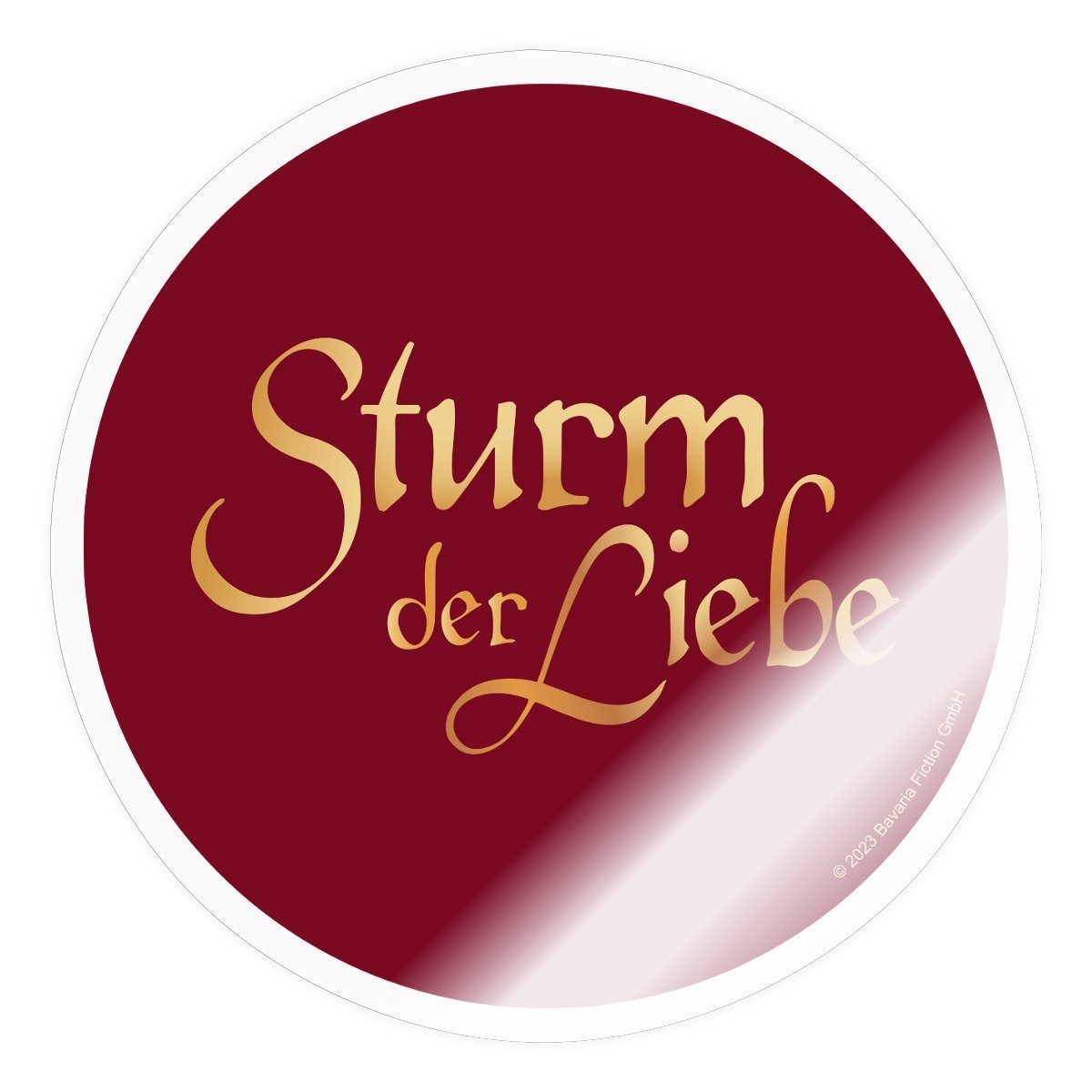 Spreadshirt Aufkleber Sturm Der Liebe Schriftzug Logo Gold Textur Sticker Aufkleber