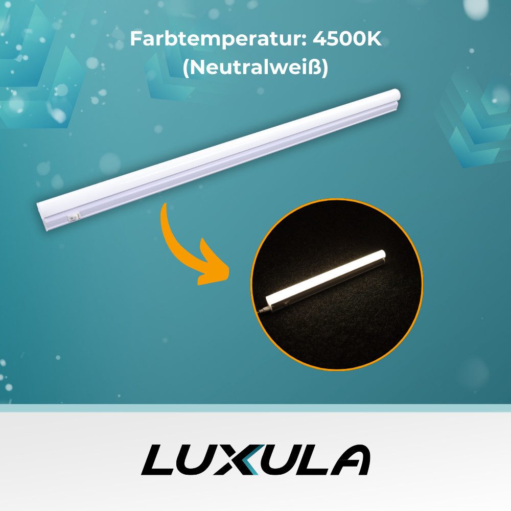 LUXULA LED Unterbauleuchte LUXULA LED Unterbauleuchte 58 cm 8 W 4500 K Neutralweiß Weiß, LED fest integriert, Neutralweiß