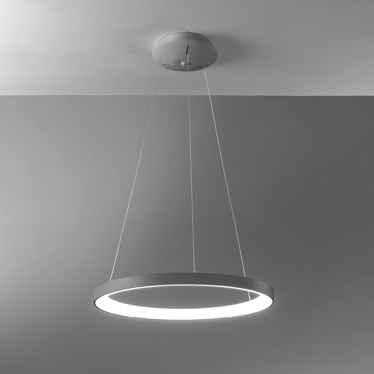 Vivida International Подвесные светильники Lifering-R Pendelleuchte, Titanium, Ø: 58 cm, LED fest integriert, Warmweiß, Hängelampe
