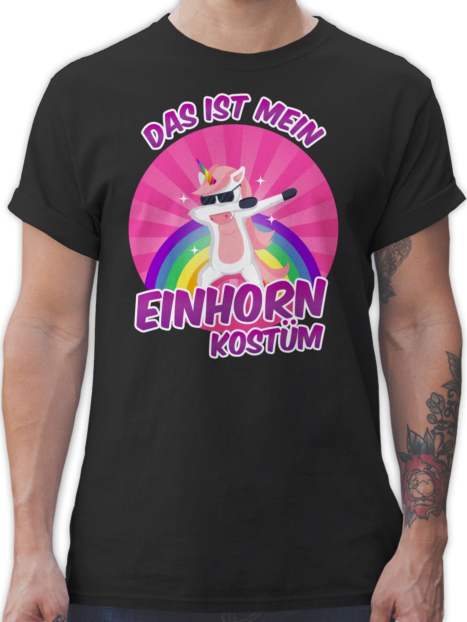 Einhorn T-Shirt Karneval Outfit Shirtracer mein ist Schwarz Das 01 Kostüm