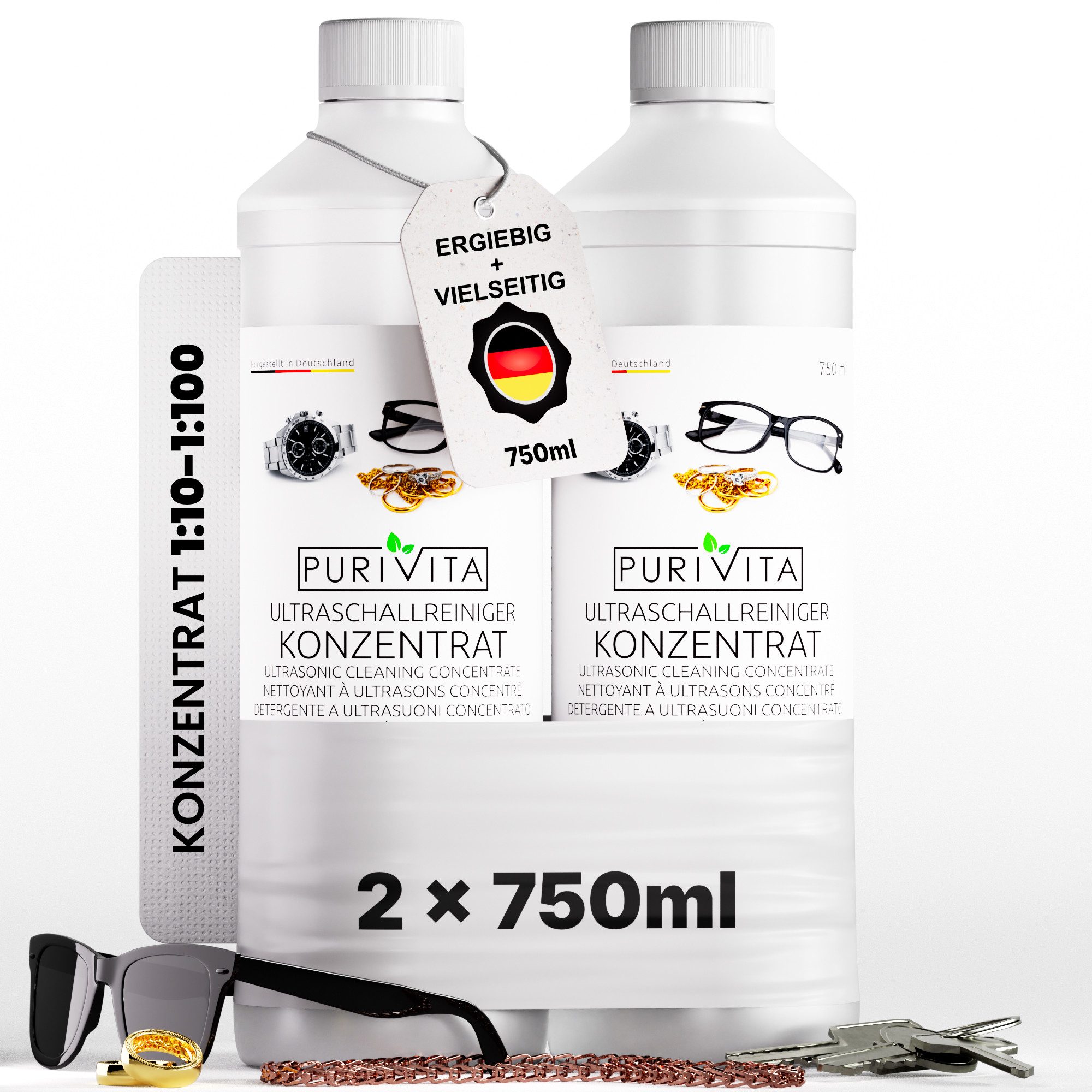 Purivita Ultraschall Schmuckreiniger (2-St. Konzentrat)