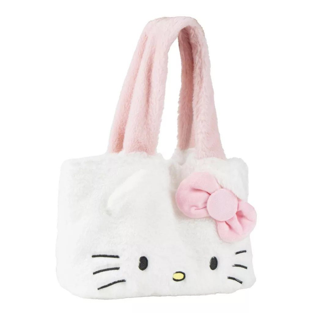 Hello Kitty Einkaufsshopper Hello Kitty Weiß Plüsch Einkaufstasche 22 x 30 cm