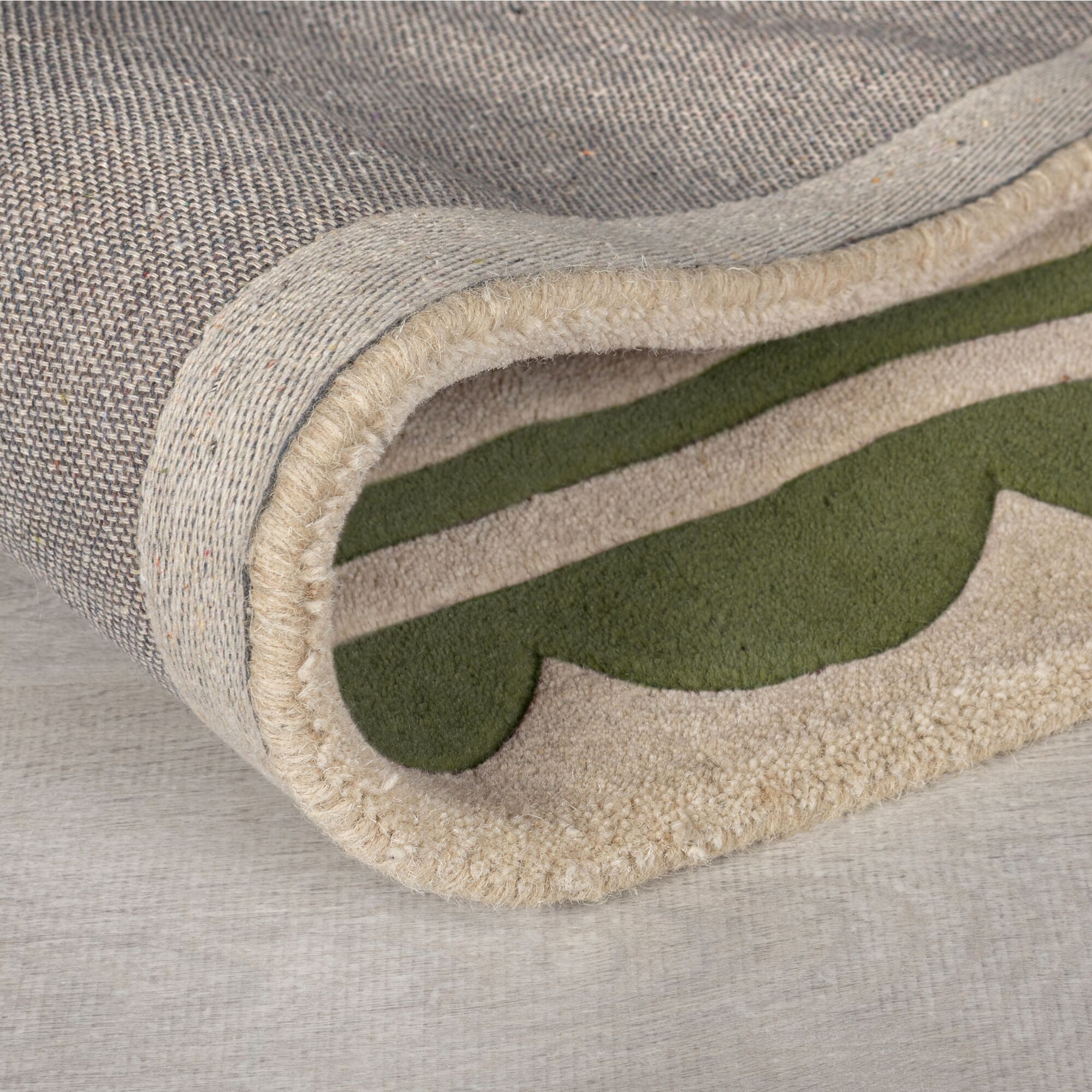 FLAIR RUGS Wollteppich Lois mit Jakobsmuschelbordüre, rechteckig, Höhe: 10 mm, mit Jakobsmuschelbordüre – Bild 3 von 5