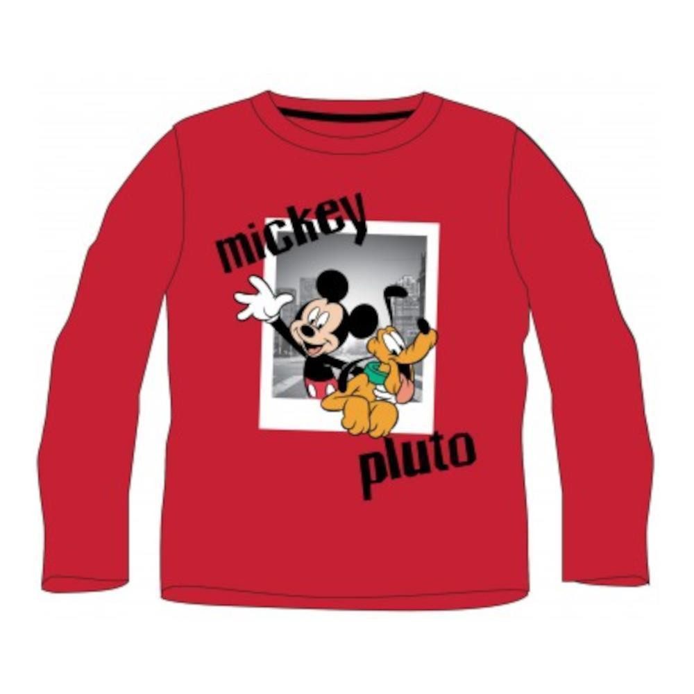 T-Shirt Langarm-T-Shirt "Mickey & Pluto" für Jungen, Rot, Größen 98-128