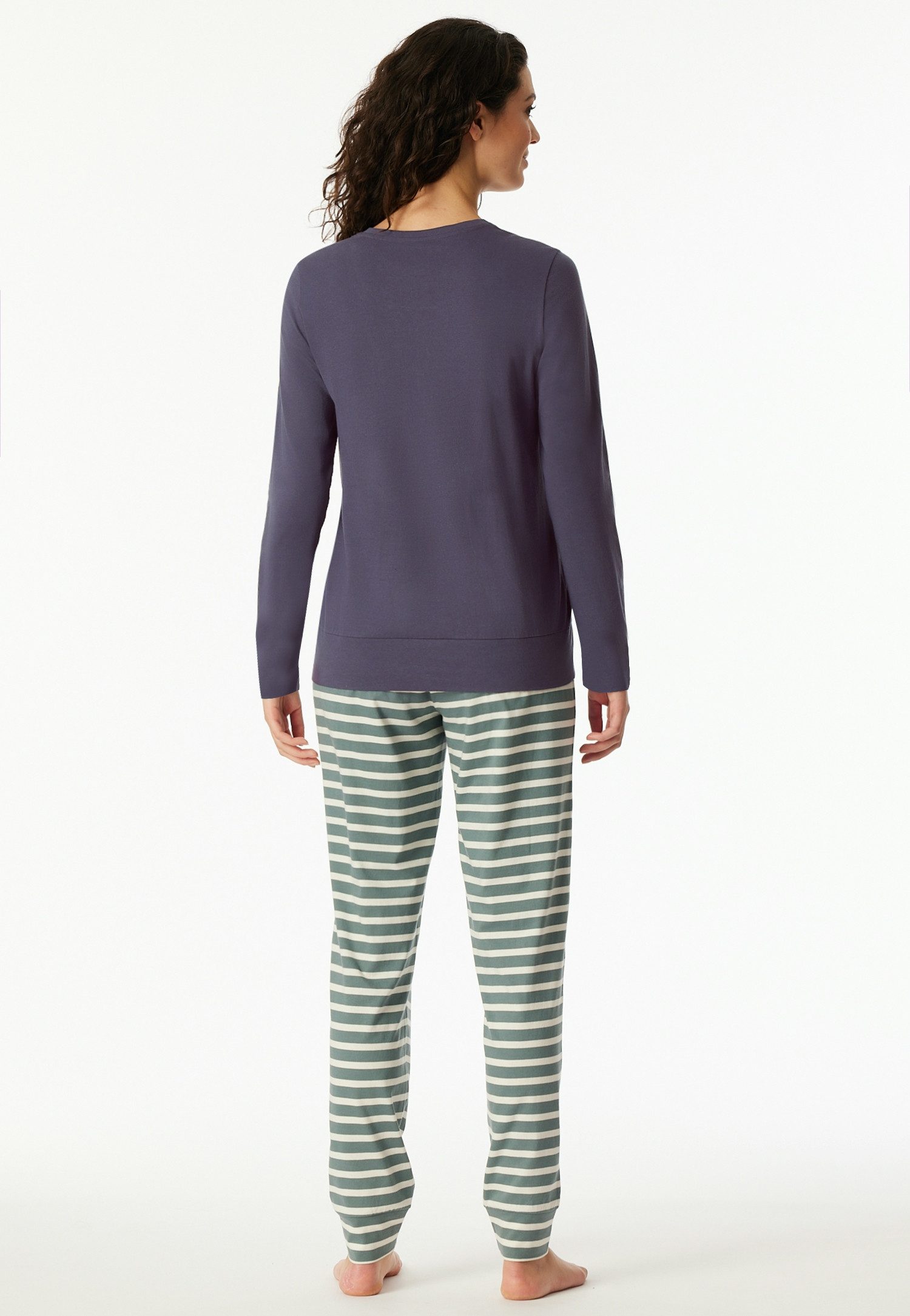 Schiesser Schlafanzug Casual Essentials (2 tlg) Baumwolle, Rundhalsausschnitt, langärmelig