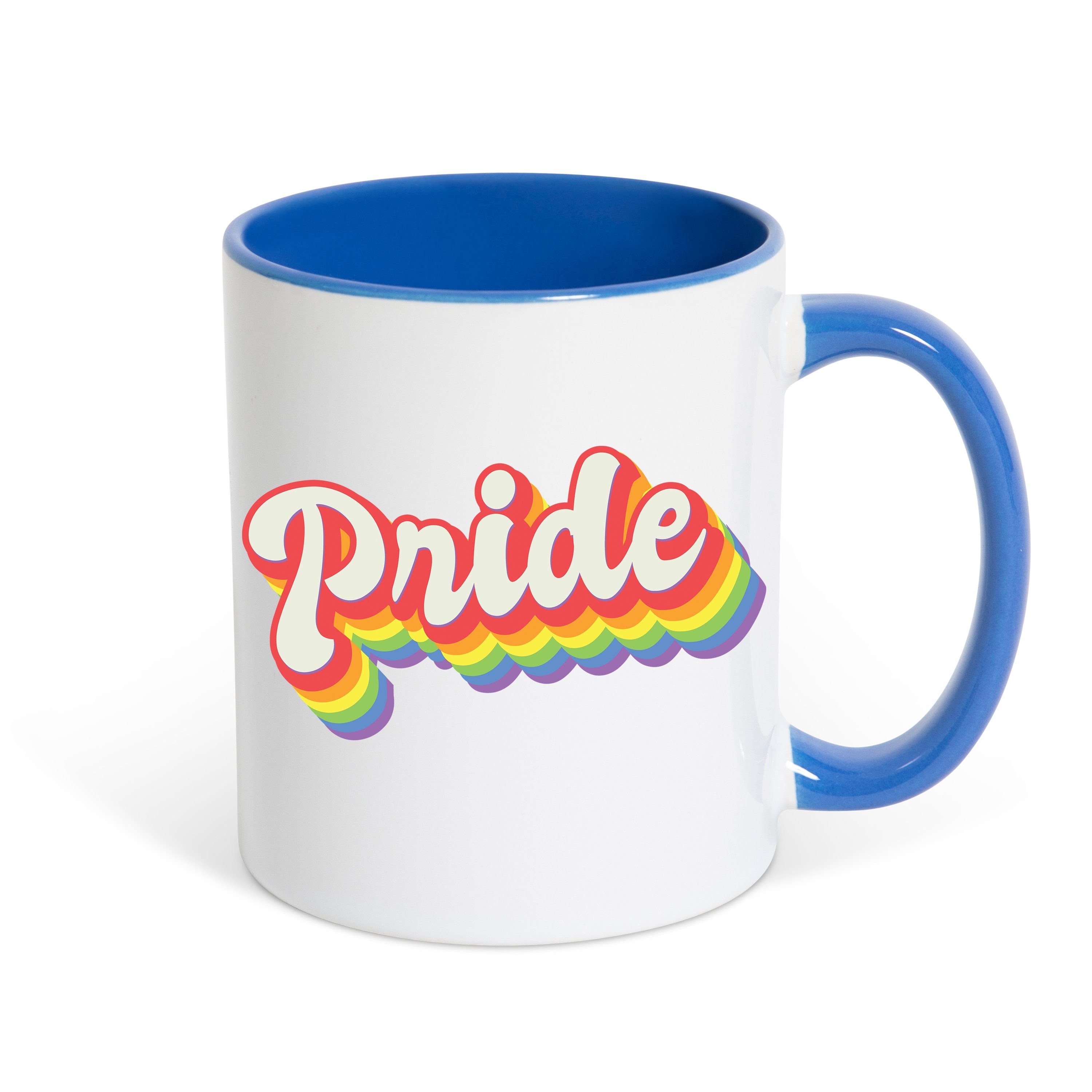 Youth Designz Tasse Pride Kaffeetasse Geschenk, Keramik, mit trendigem Print Weiß/Royal