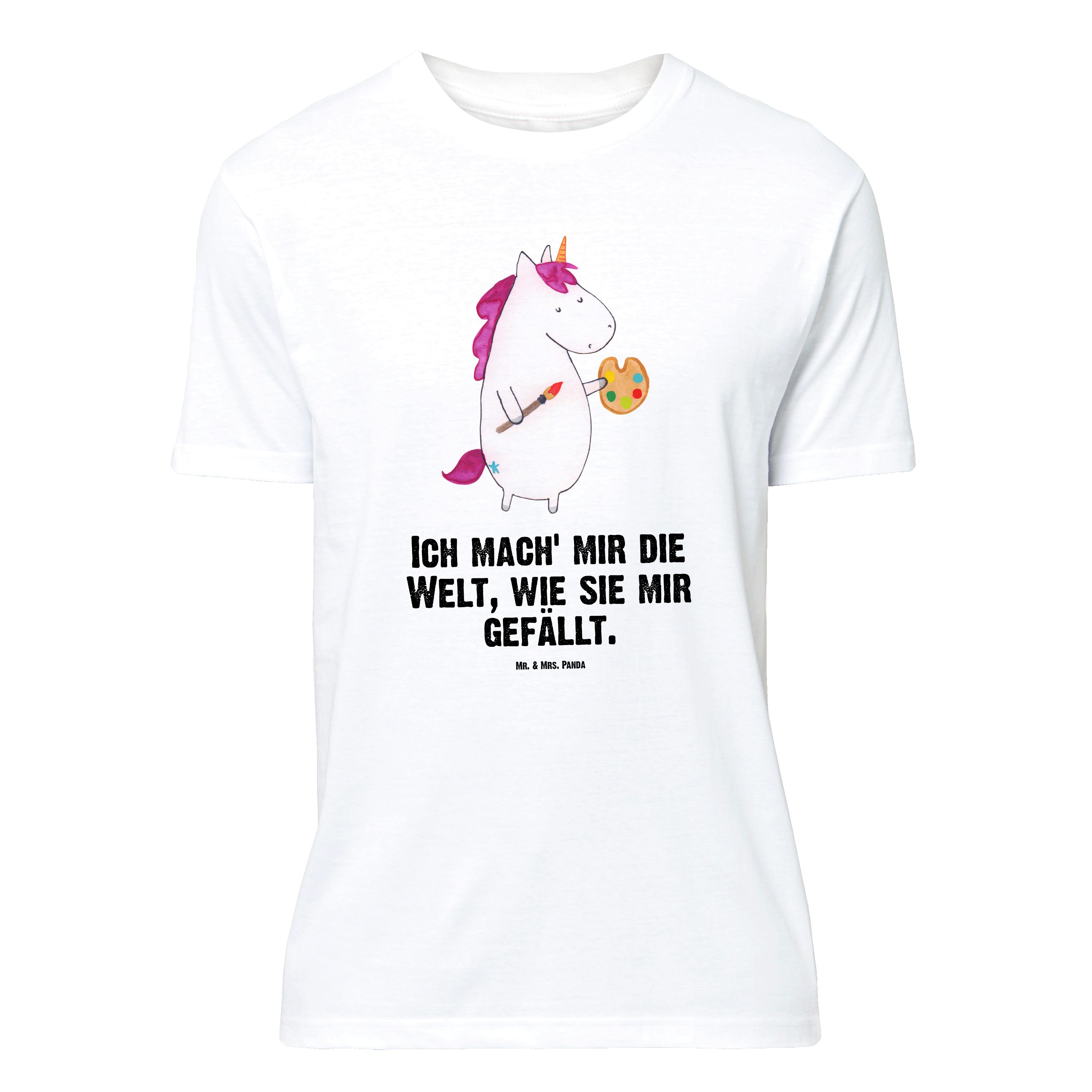 T-Shirt Einhorn Künstler, Größe M T-Shirt, Weiß, Herren, Unicorn, Shirt, Welt