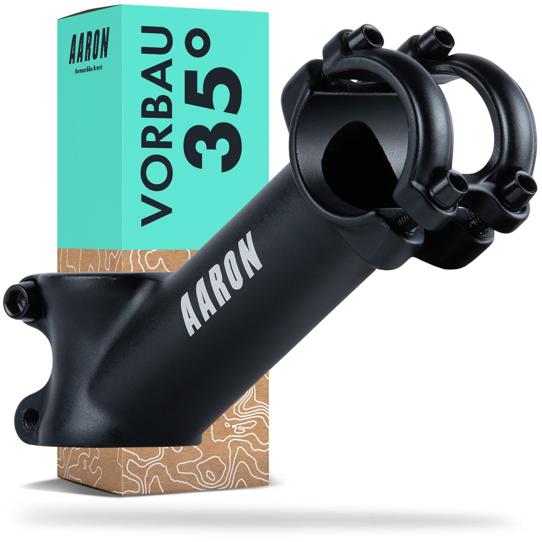 AARON Lenkervorbau Stem Fahrrad Vorbau 35° Winkel Aluminium 31,8 mm MTB Trekking
