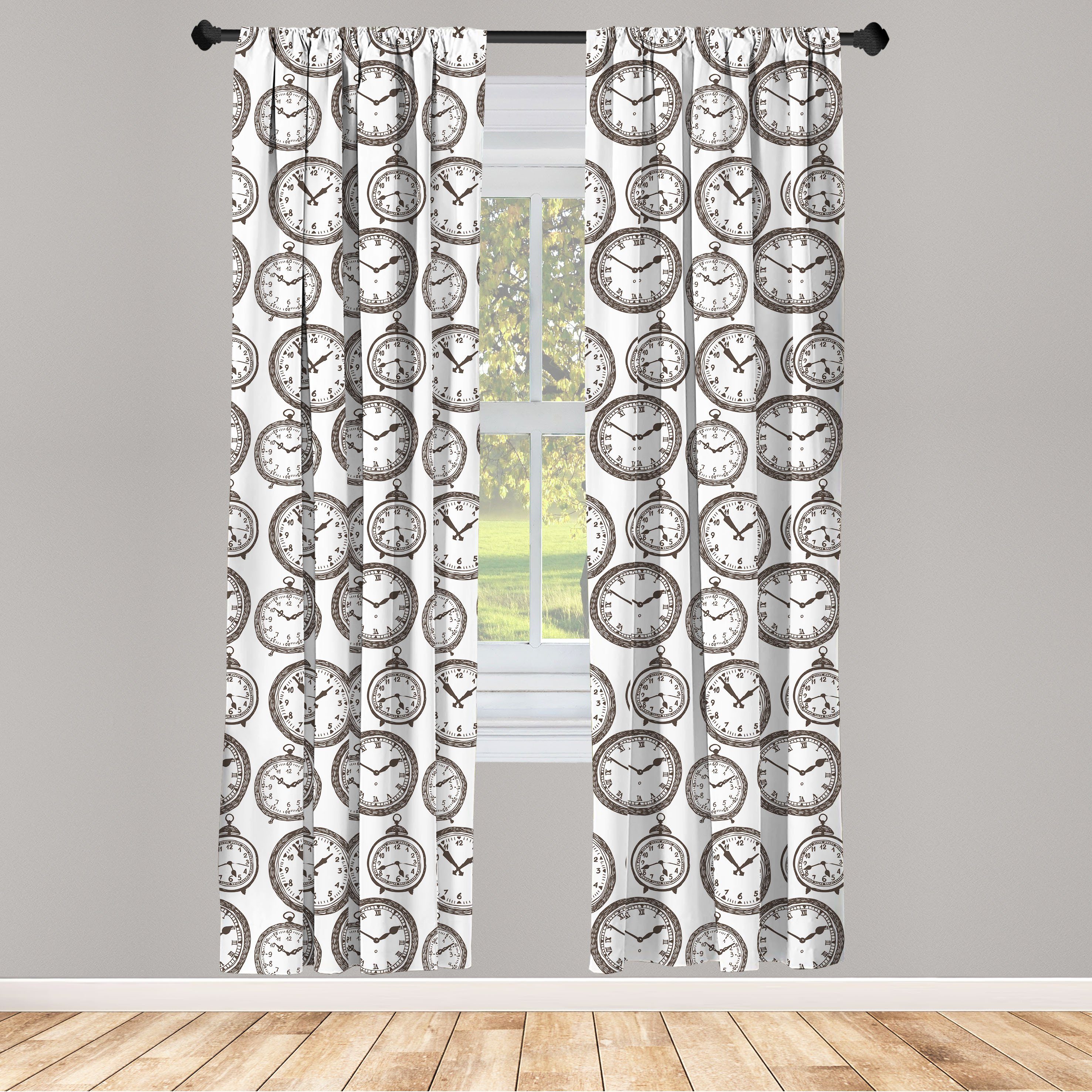 Gardine Vorhang für Wohnzimmer Schlafzimmer Dekor, Abakuhaus, Microfaser, Jahrgang Tasche Wath mit Nummer