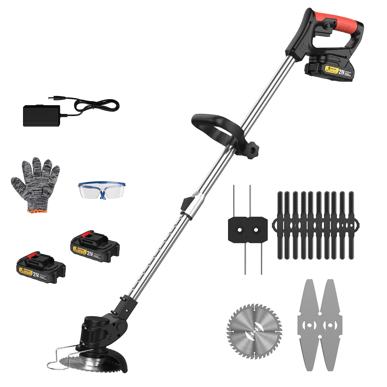 CONENTOOL Akku-Rasentrimmer 21V Elektrischer Rasentrimmer, 15 günstig online kaufen