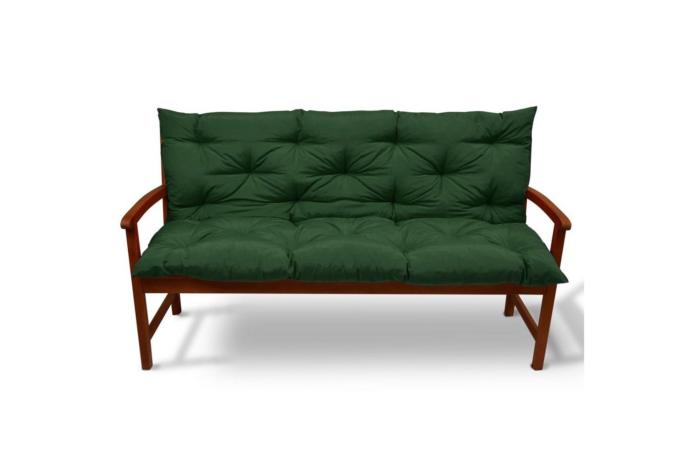 Beautissu Bankauflage Bankauflage Flair BR Dunkelgrün, 120x50x50cm, Sitzkissen für Gartenbank, Bankpolster Outdoor & Hollywoodschaukel