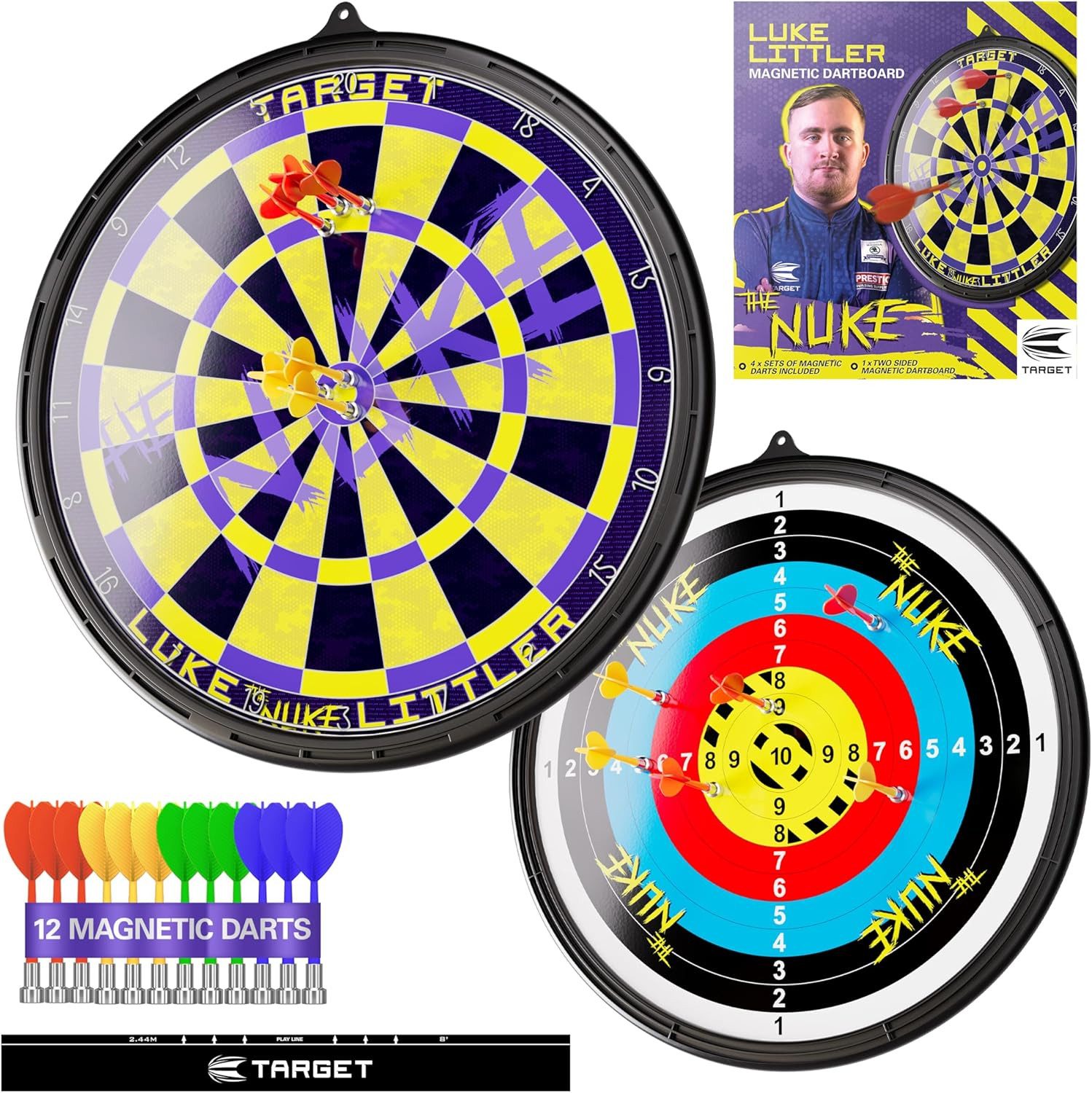 Target Dartscheibe Target Darts Luke Littler Magnetic Dartboard Set Doppelseit.magnetisch