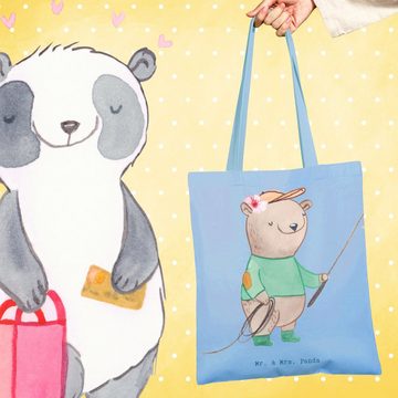 Mr. & Mrs. Panda Tragetasche Reitlehrerin Herz - Sky Blue - Geschenk, Beutel, Rente, Jutebeutel, J (1-tlg), Design-Highlight