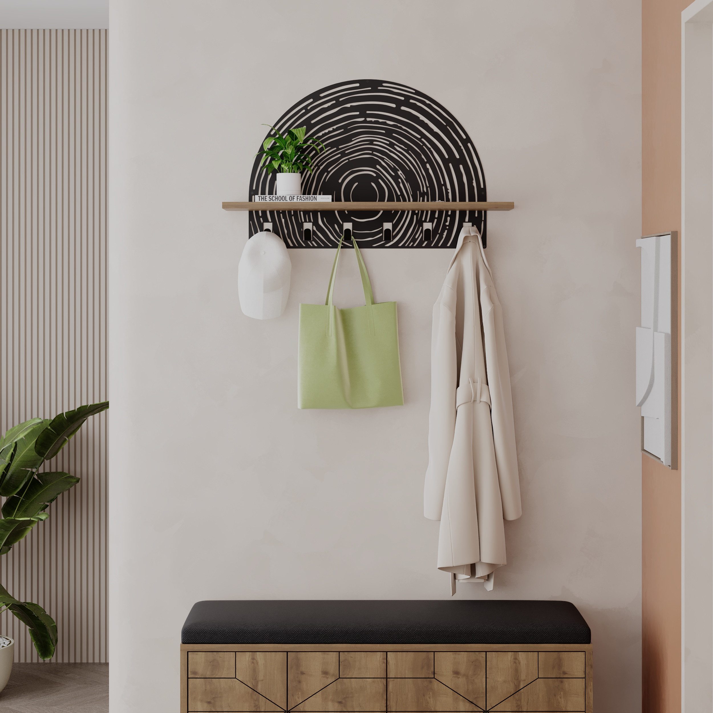 Decortie Настінні гачки Pine, Wand, Holz Wandgarderobe, Шафиhaken, Wandmontage