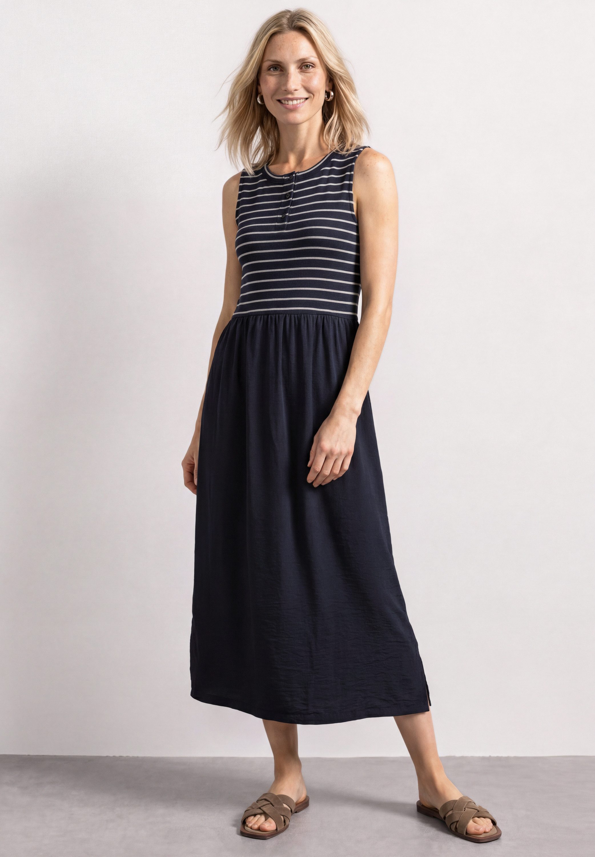 STREET ONE Midikleid mit Rundhalsausschnitt