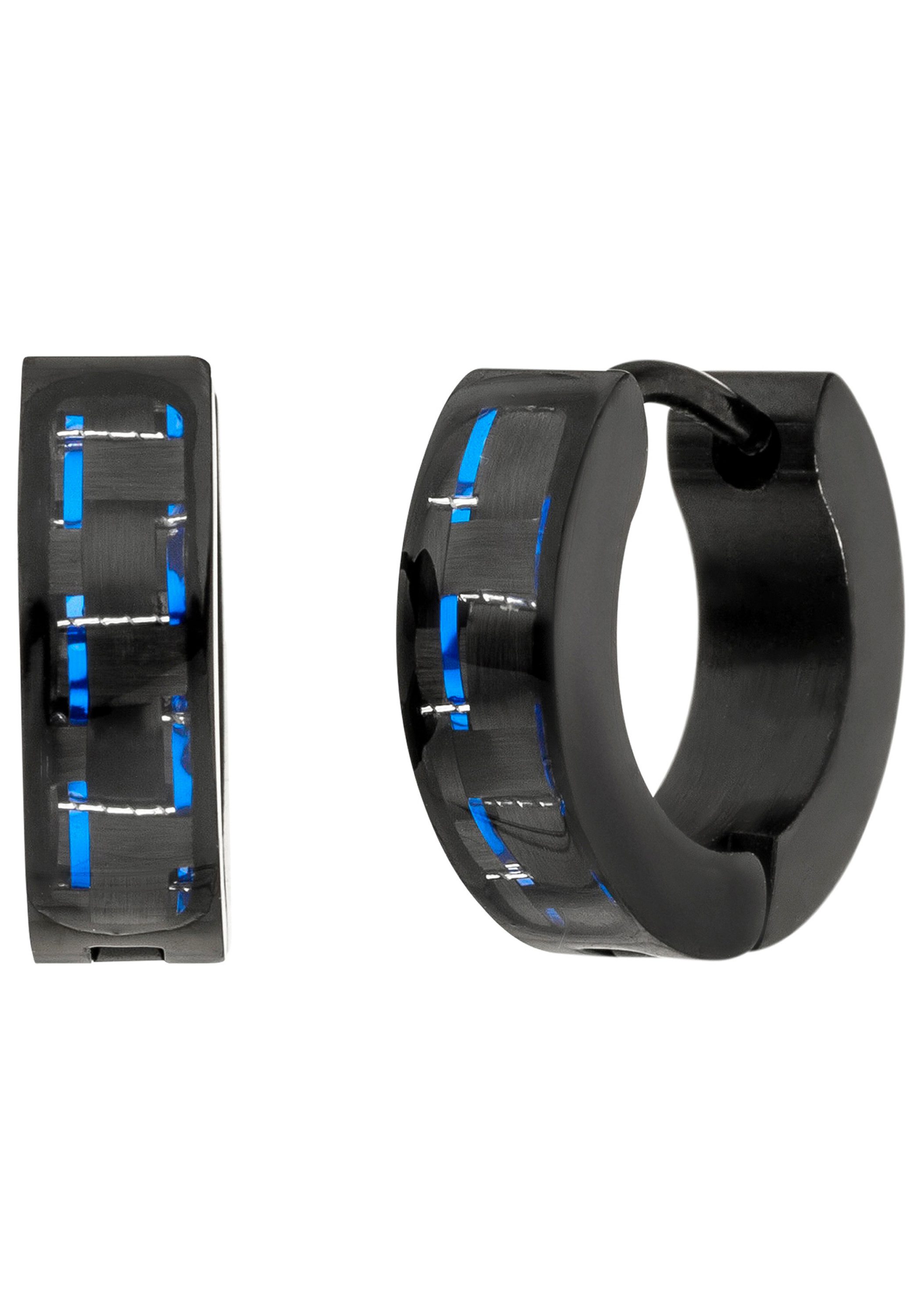 JOBO Paar Creolen, Edelstahl schwarz beschichtet mit Carbon günstig online kaufen