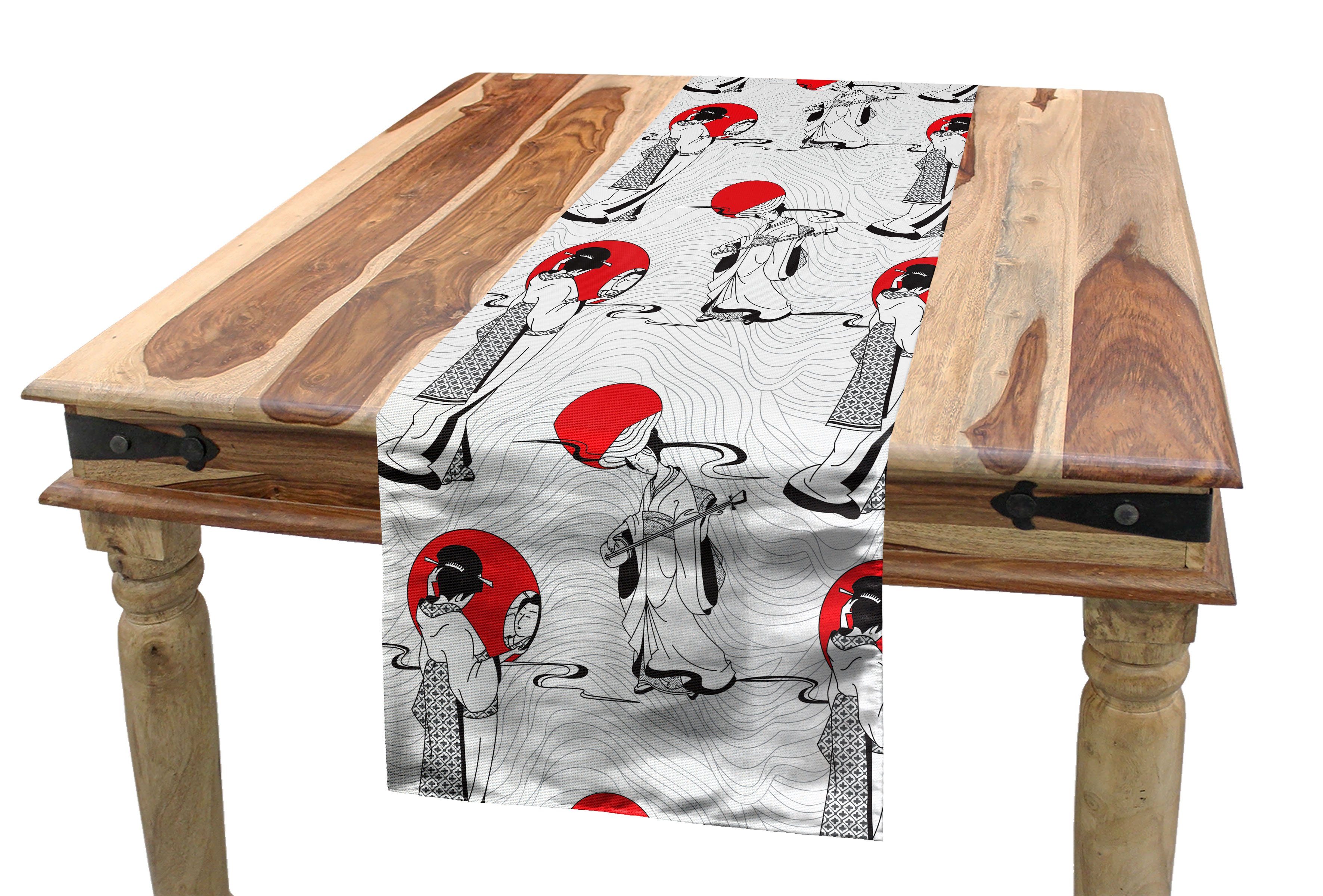 Abakuhaus Tischläufer Esszimmer Küche Rechteckiger Dekorativer Tischläufer, asiatisch moderne japanische