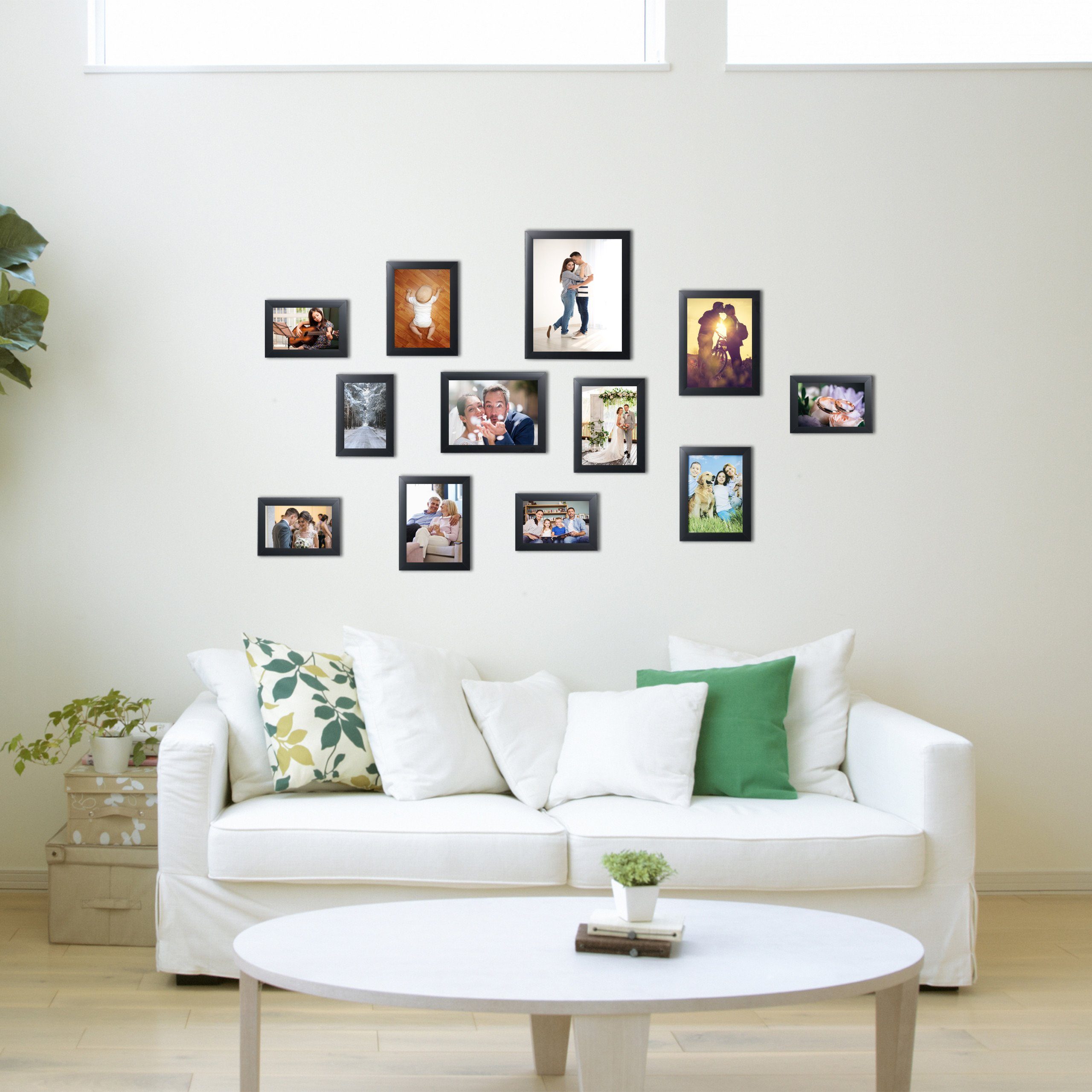 relaxdays Bilderrahmen 12er Set, Schwarz günstig online kaufen