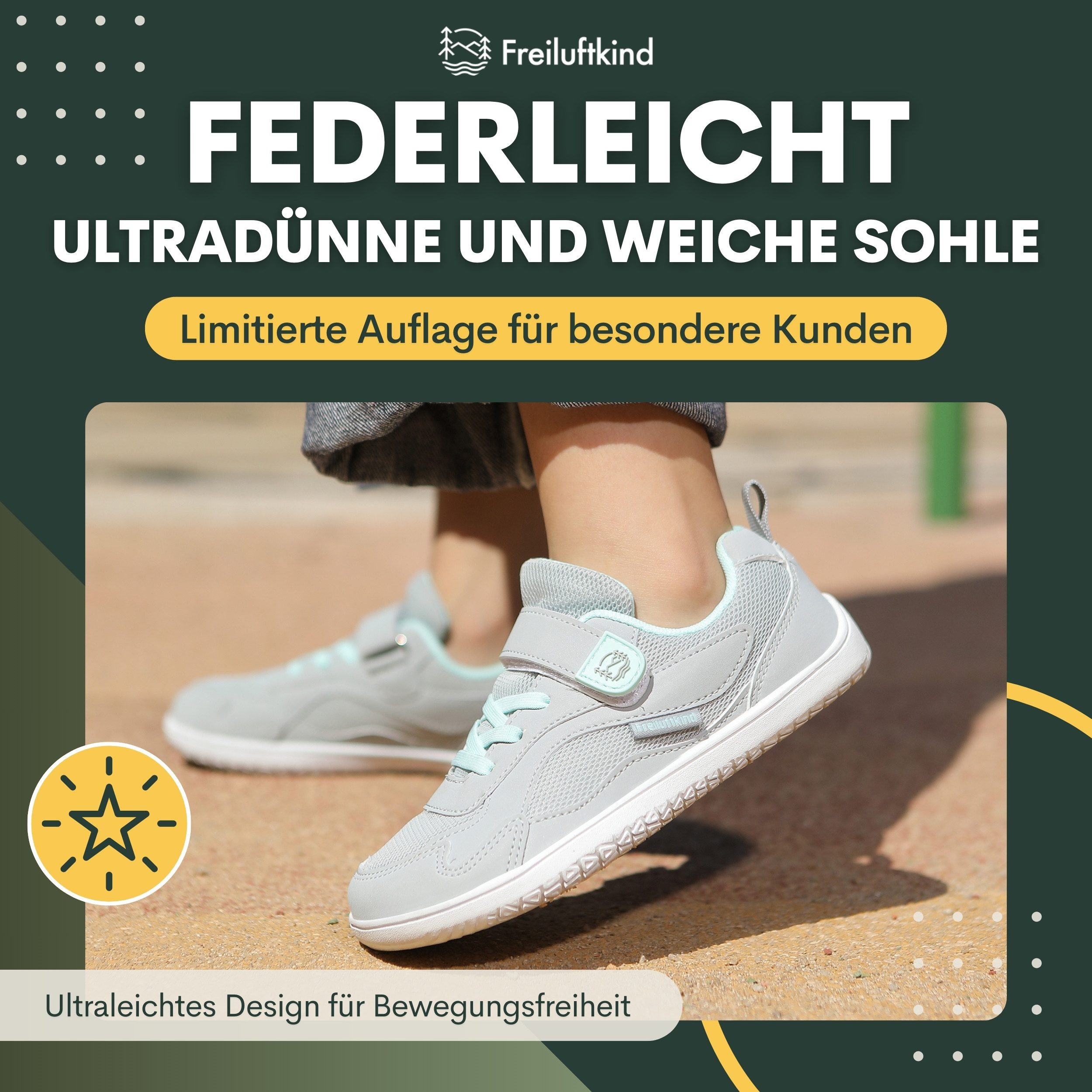 Freiluftkind Everest Kids – Barfußschuhe – für eine ideale Fußentwicklung Barfußschuh Gesunde Fußentwicklung, Wasserabweisend, Wärmeregulierend