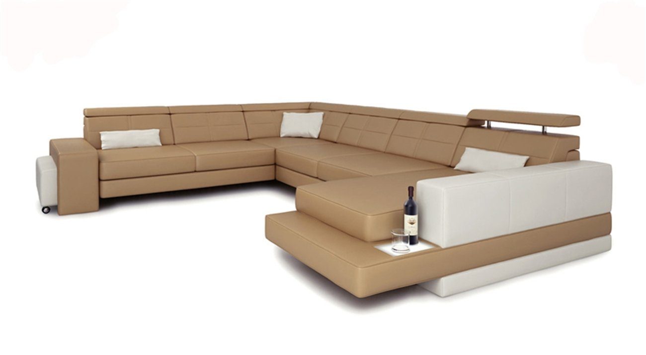 JVmoebel Ecksofa, Design Couch Luxus Couchen Leder Sofa Sitz Eck Garnitur Polster Braun