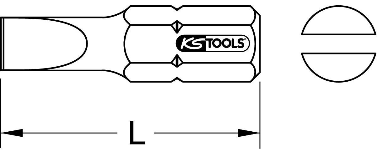 Thumbnail - KS Tools Bohrer- und Bitset 1/4" TORSIONpower Bit, 25mm, Schlitz 4mm