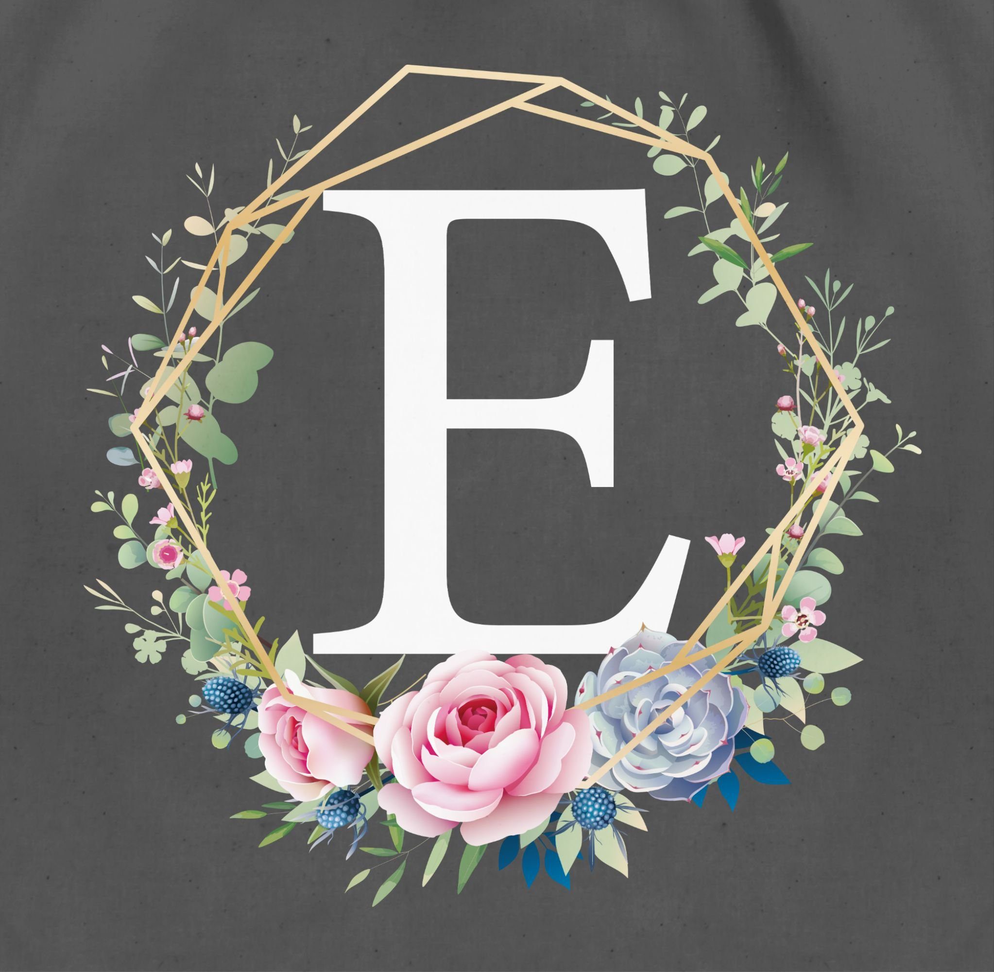 Shirtracer Turnbeutel Blumenkranz mit Buchstabe E, günstig online kaufen