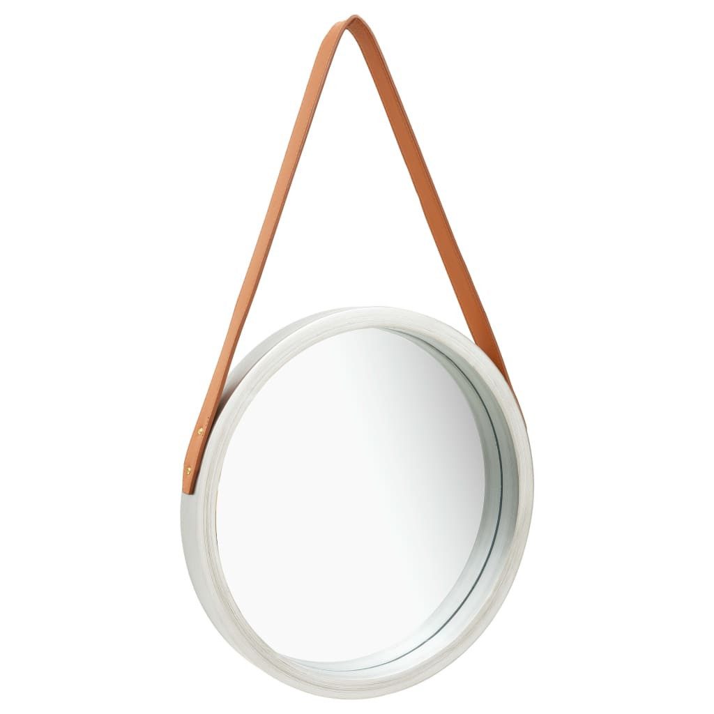 vidaXL Spiegel Wandspiegel mit Gürtel 40 cm Silbern (1-St)