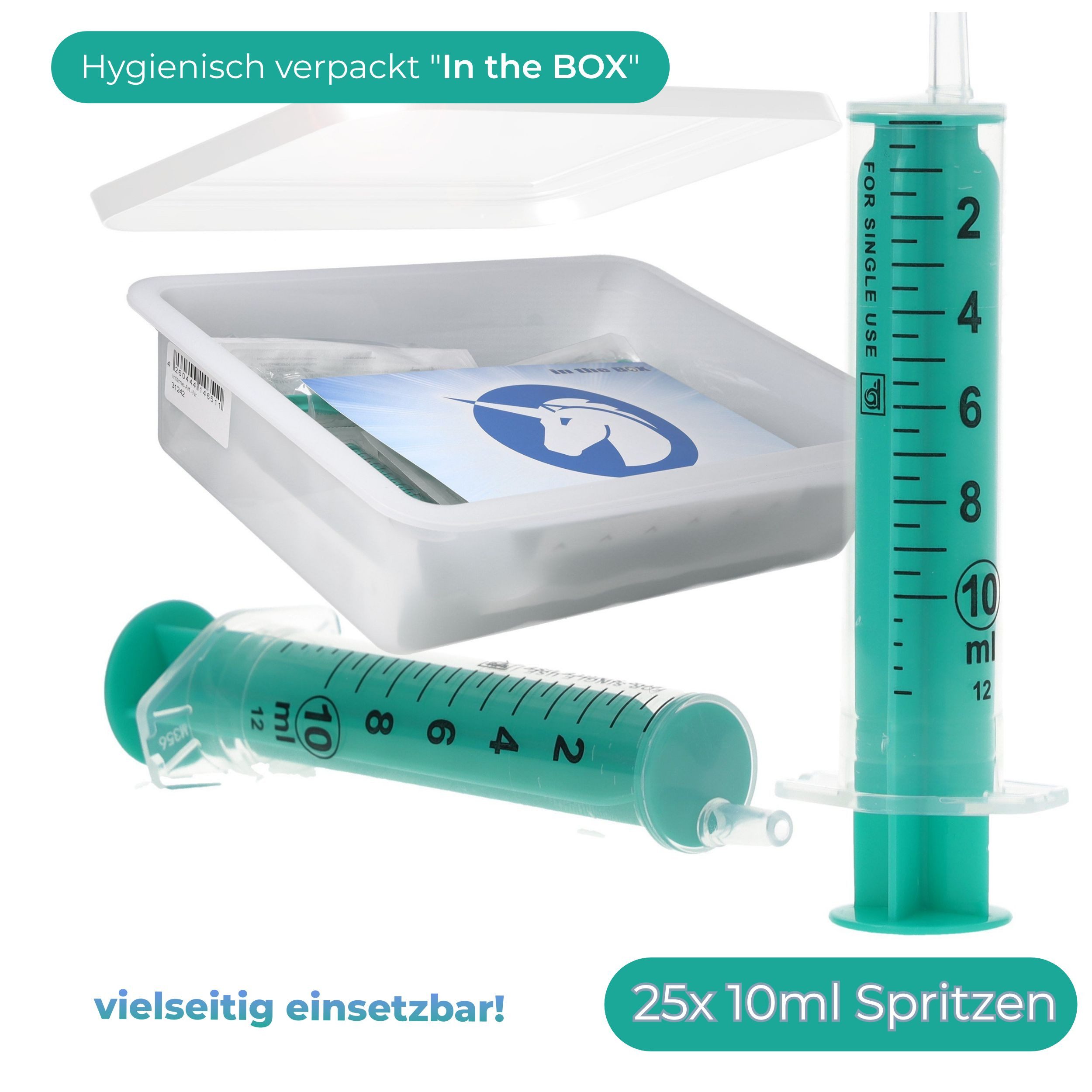 Horn Medical Einwegspritze Horn Spritzen-Sets in the Box -Größe wählbar-, (steril, präzises Dosieren / Befüllen / Absaugen), für prof. Medizin & Privatanwender, Bastler, Modellbau...