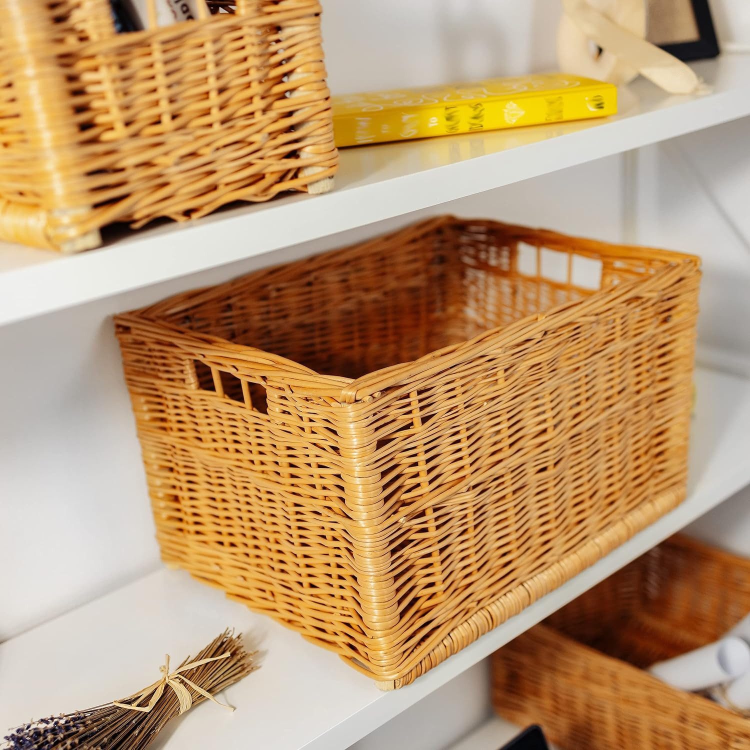 Creative Home Holzkiste Weidenkorb Aufbewahrungskorb, Handgeflochten, günstig online kaufen