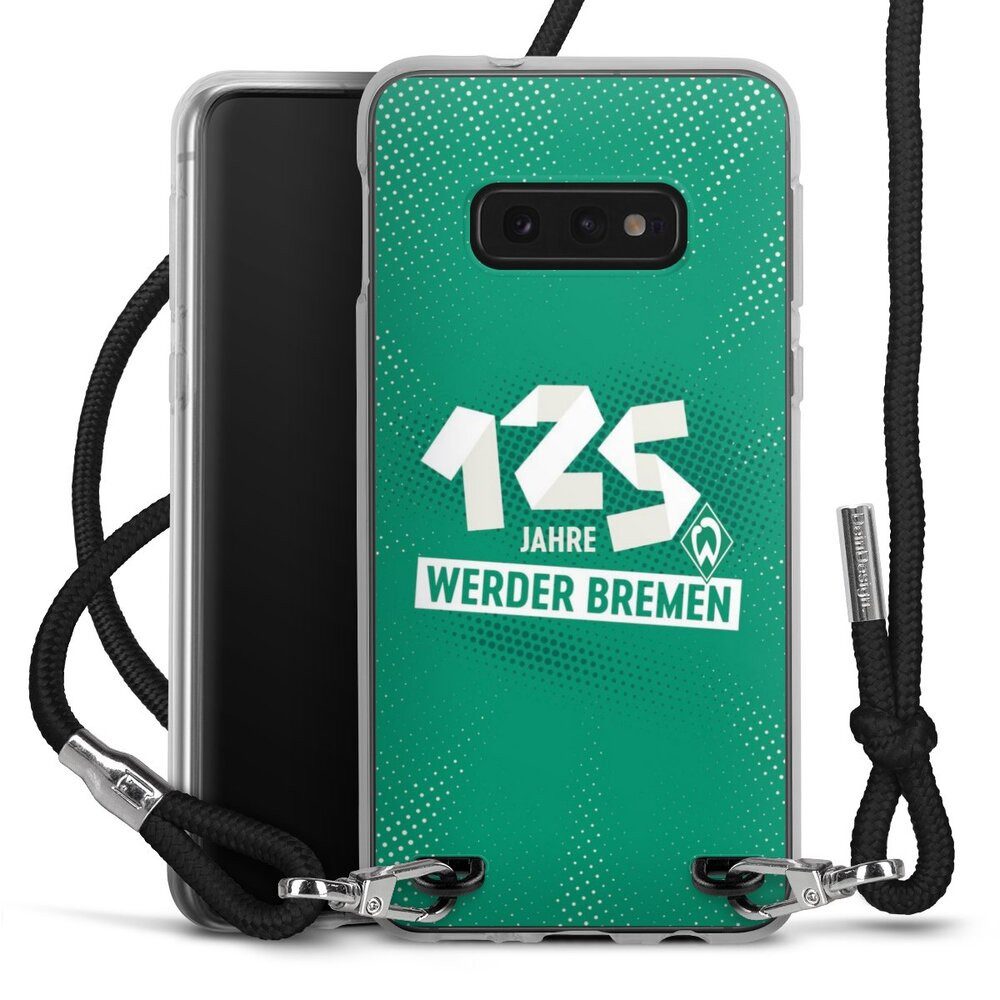 DeinDesign Handyhülle 125 Jahre Werder Bremen Offizielles Lizenzprodukt, Samsung Galaxy S10e Handykette Hülle mit Band Case zum Umhängen