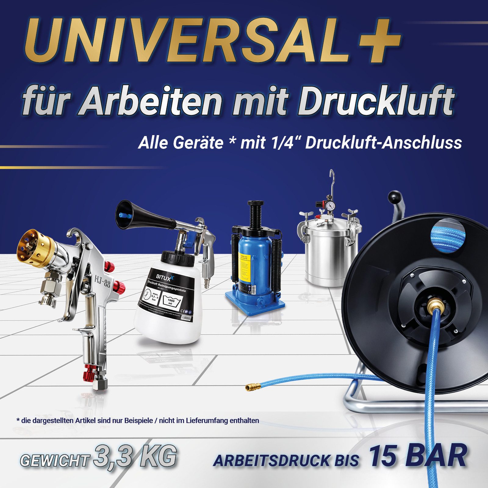 Bituxx Druckluftschlauch Schlauchtrommel 20 Meter manuell MS-20003 – Bild 4 von 5