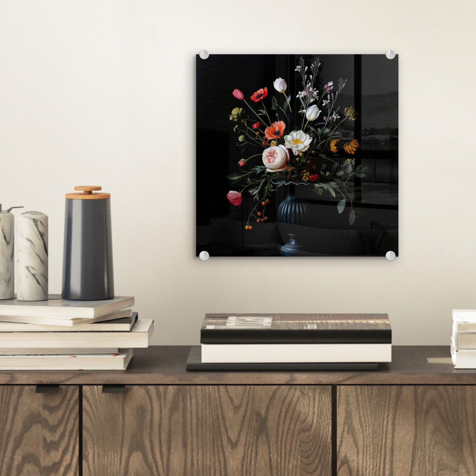 MuchoWow Acrylglasbild Blumenarrangement - Vase - günstig online kaufen