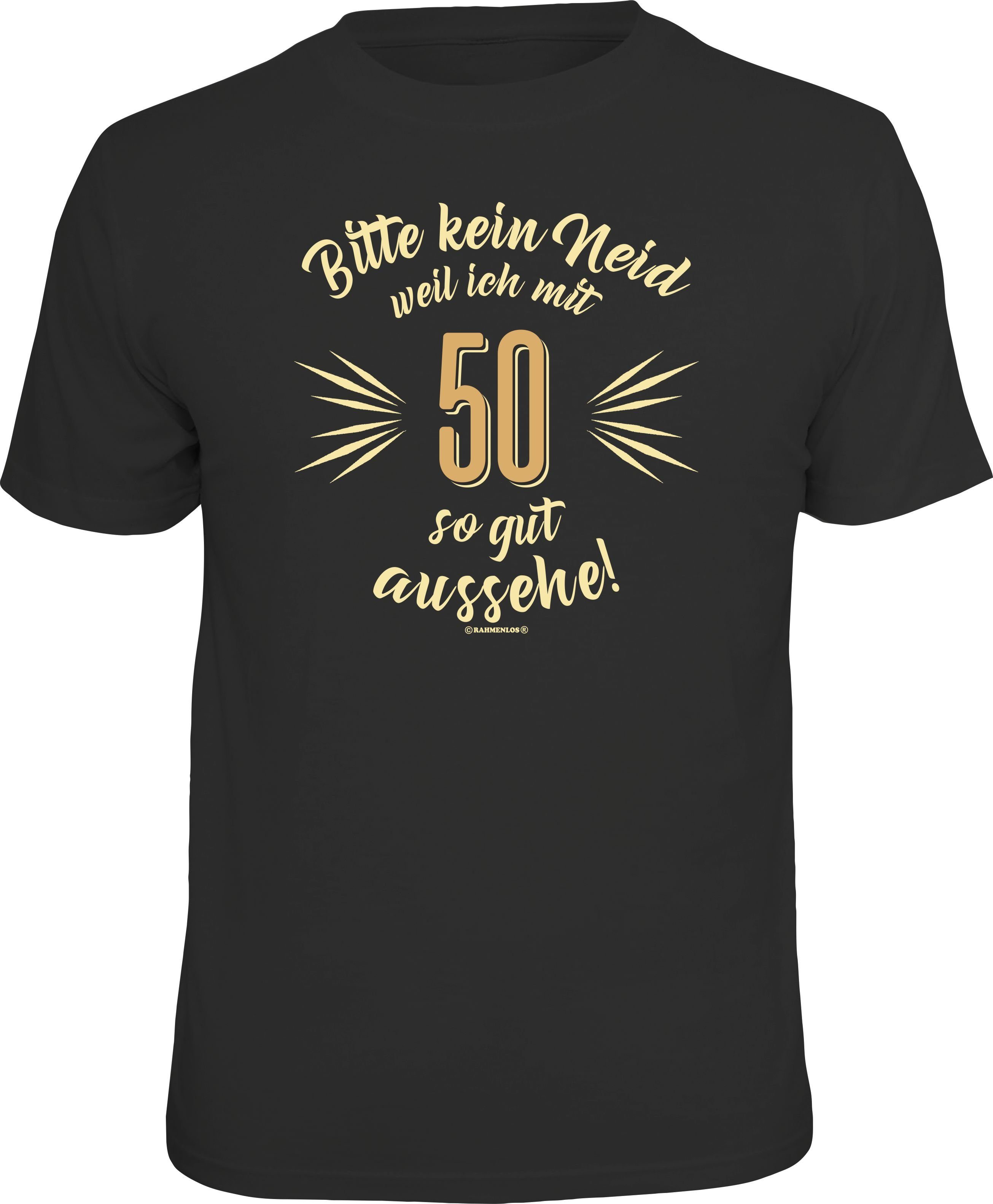 T-Shirt als Geschenk zum 50. Geburtstag - Bitte kein Neid