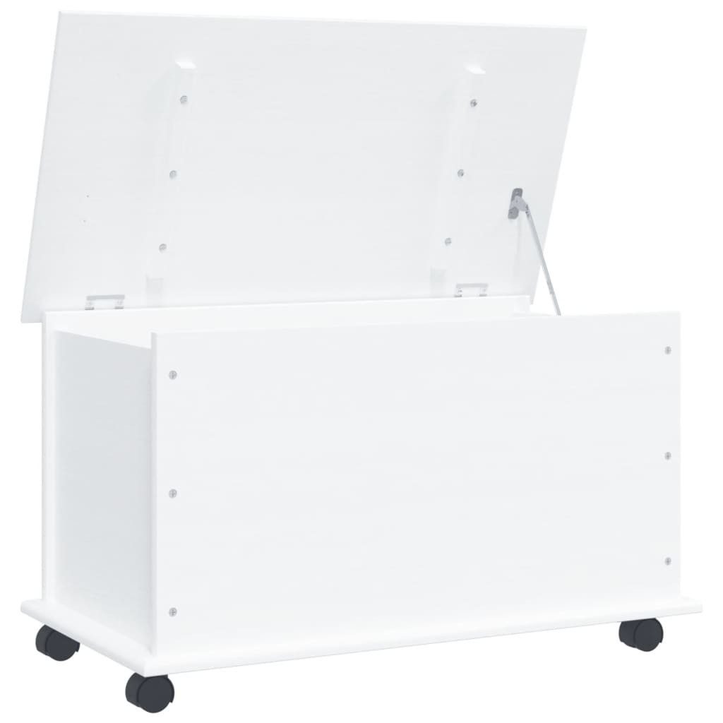 vidaXL Aufbewahrungsbox Truhe mit Rollen ALTA Weiß 73x39,5x44 cm Massivholz Kiefer (1 St)