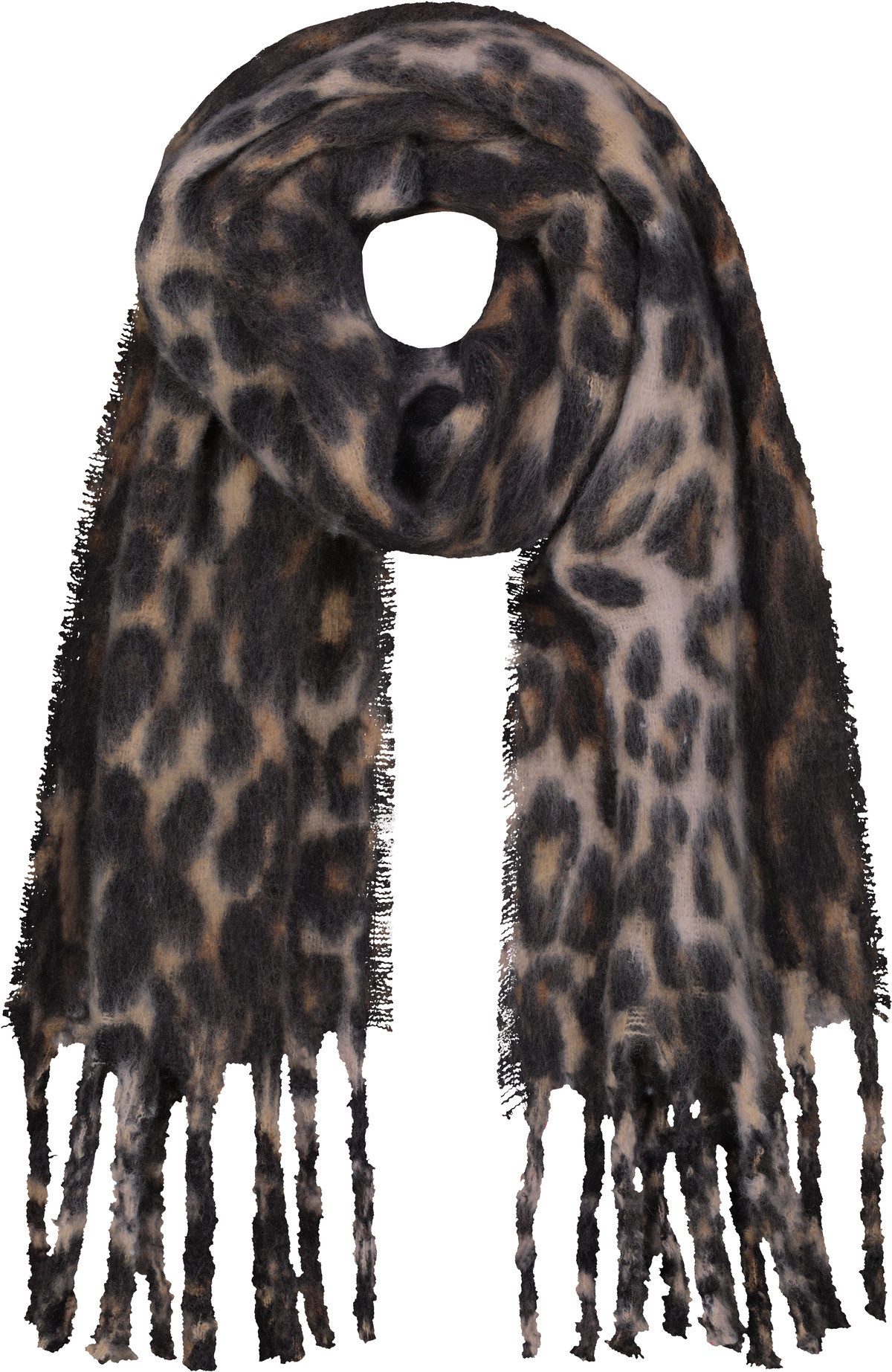 Monari Modeschal Schal/Tuch Flausch Leo, Regular fit mit Leopardenmuster