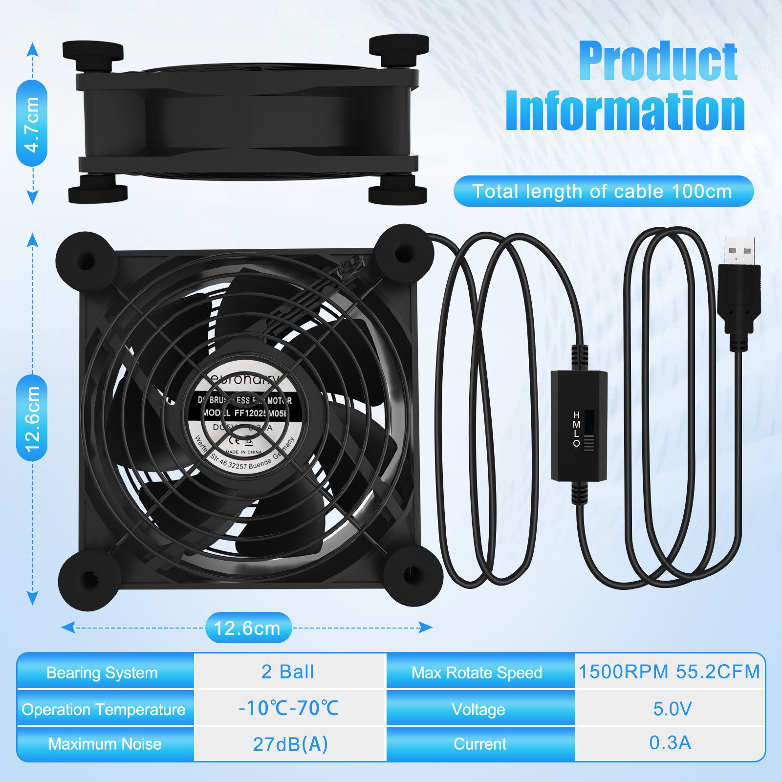 euroharry Mini USB-Ventilator 2IN1 USB leise PC Ventilator usb lüfter pc lü günstig online kaufen