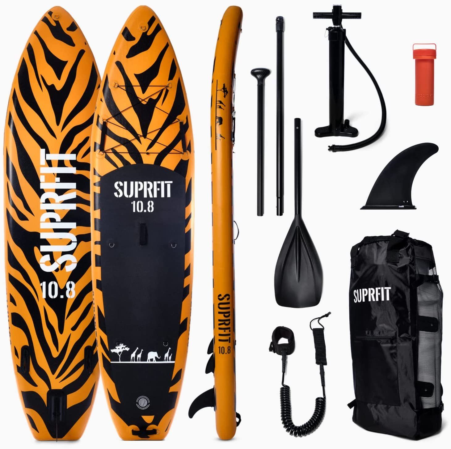 SF SUPRFIT SUP-Board Stand Up Paddling Board aufblasbares Komplett-Set, SUP Board mit doppelter PVC Schichtung - 330x81x15 cm max. 140 kg