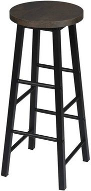 Woltu Barhocker (2 St), Bistrohocker Tresenhocker Barstuhl, Gestell aus stabilem Stahl, Sitzfläche aus MDF, Schwarz-Rostfarbe