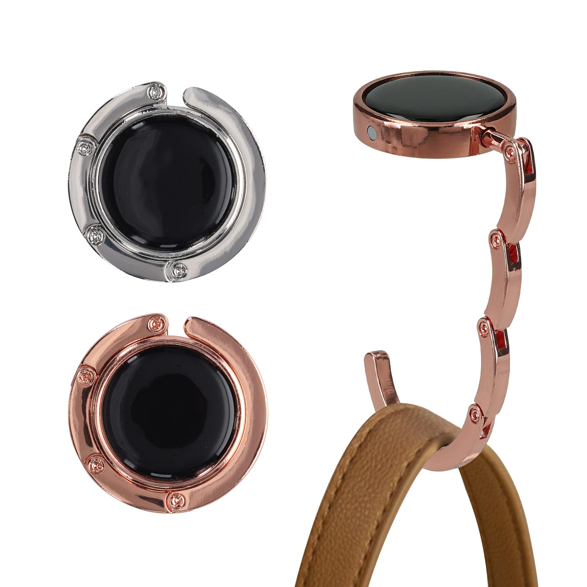 kwmobile Taschen-Halterung kwmobile Tisch Handtaschenhalter Haken, (2-tlg., 2x Faltbare Antirutsch Taschenhaken Halterung für Handtaschen)