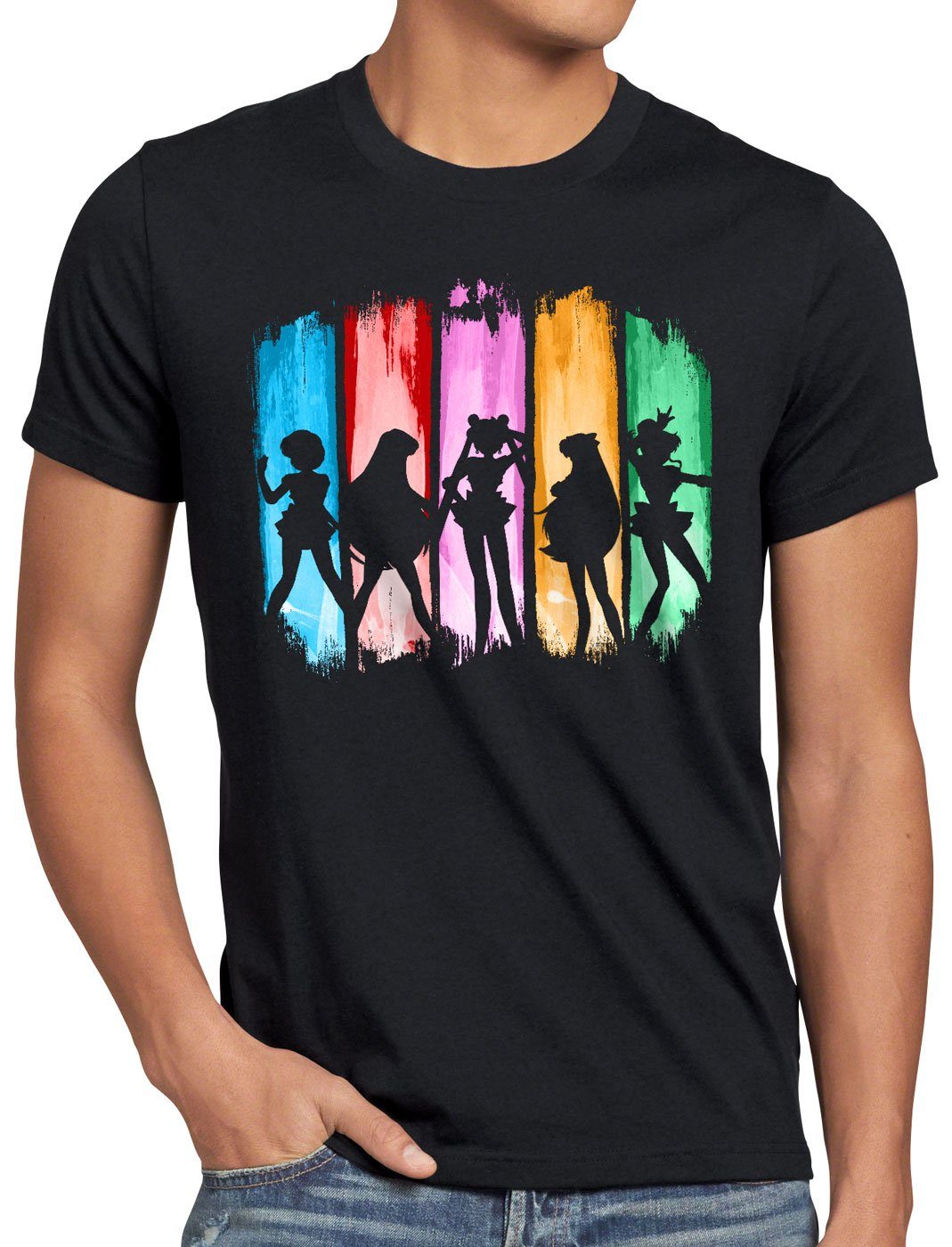 style3 Print-Shirt Herren T-Shirt Sailor Senshi mond mondstein moon luna  mars planet anime online kaufen | OTTO