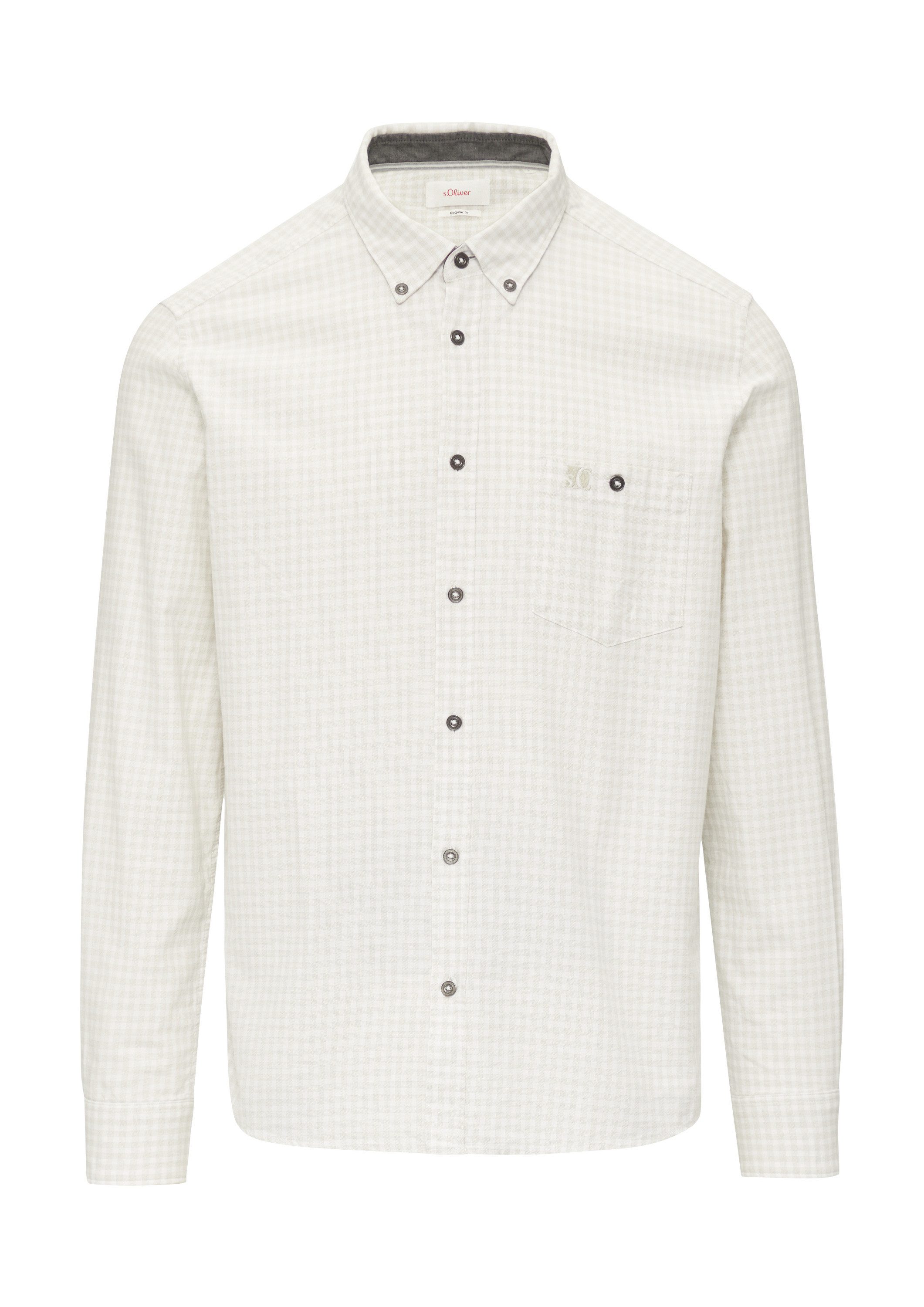s.Oliver Langarmhemd Hemd Regular Fit: Kariertes Hemd mit Button-Down-Krage günstig online kaufen
