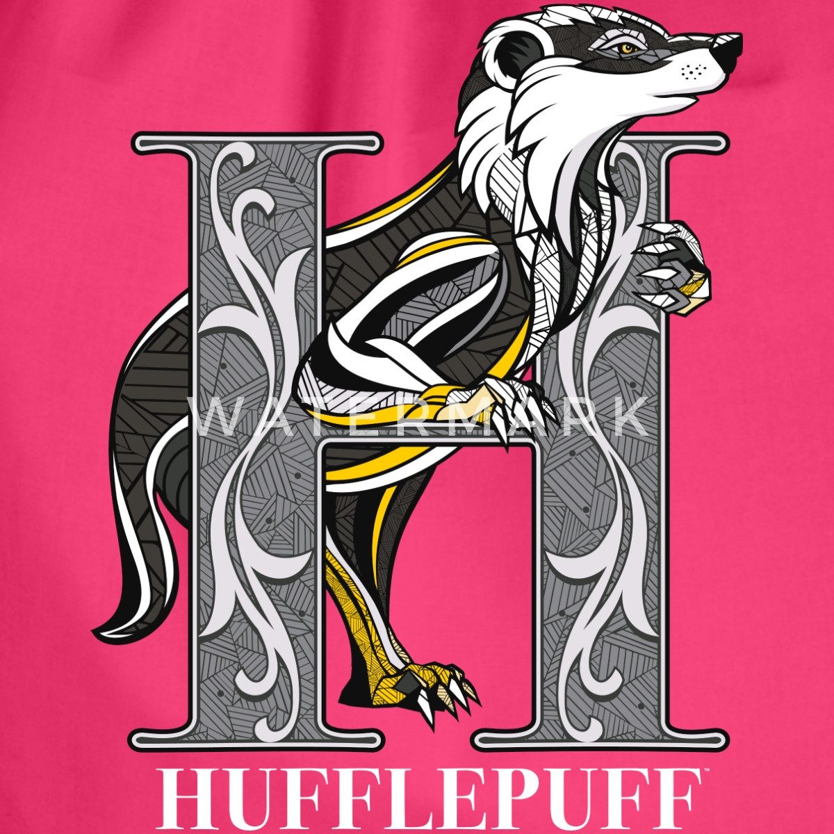 Spreadshirt Turnbeutel Harry Potter Hufflepuff Gold monochrom Turnbeutel (1-tlg)